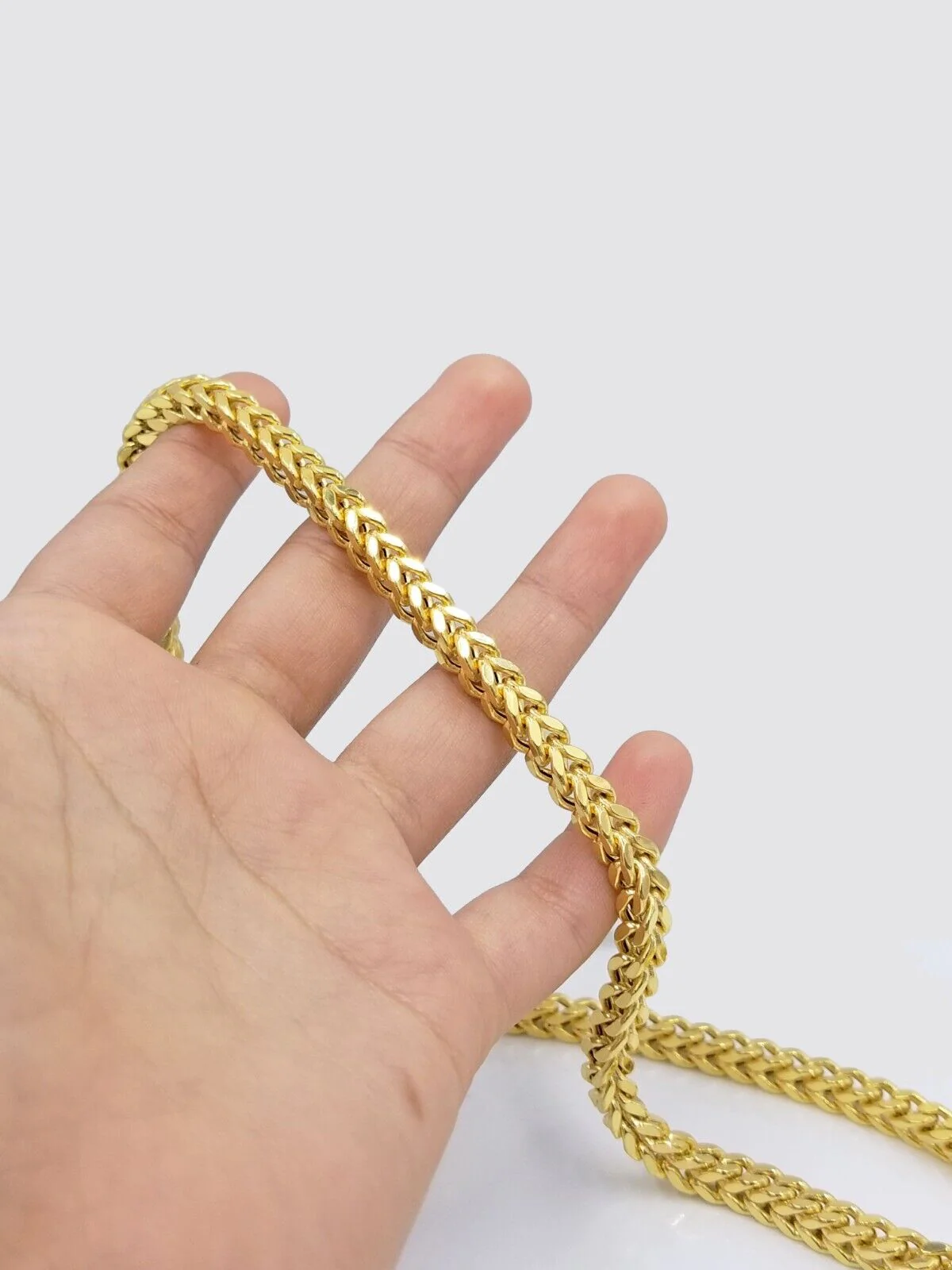Real 10k Yellow Gold Franco Necklace 5mm 26" inch For Men's 10kt Chain - Image 5