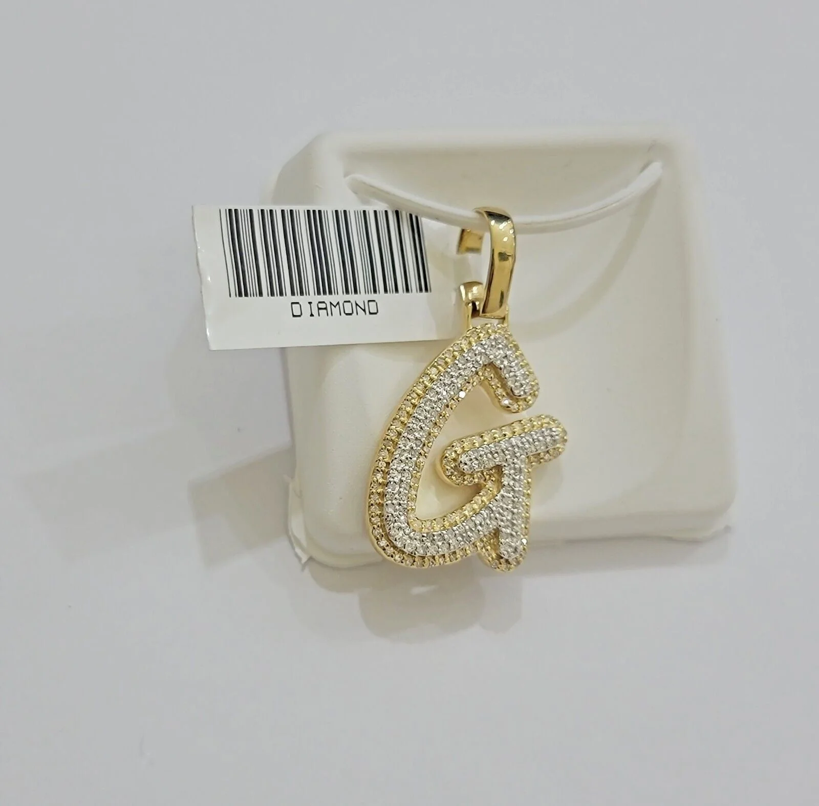 Real 10k Yellow Gold G Charm Pendant Letter Initial With Diamonds For Mens - Image 3
