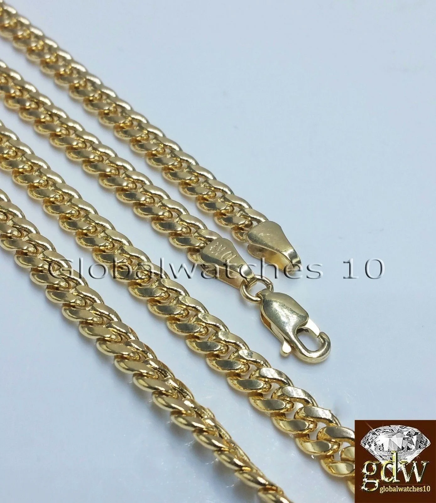 Real 10k Yellow Gold Head Charm Miami Cuban 24" Chain Necklace - Image 6