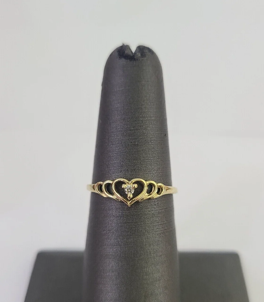 Real 10k Yellow Gold Hearts Ring Wedding Engagement Casual 10Kt Genuine Ring Sz 6,7,8,9 - Image 2