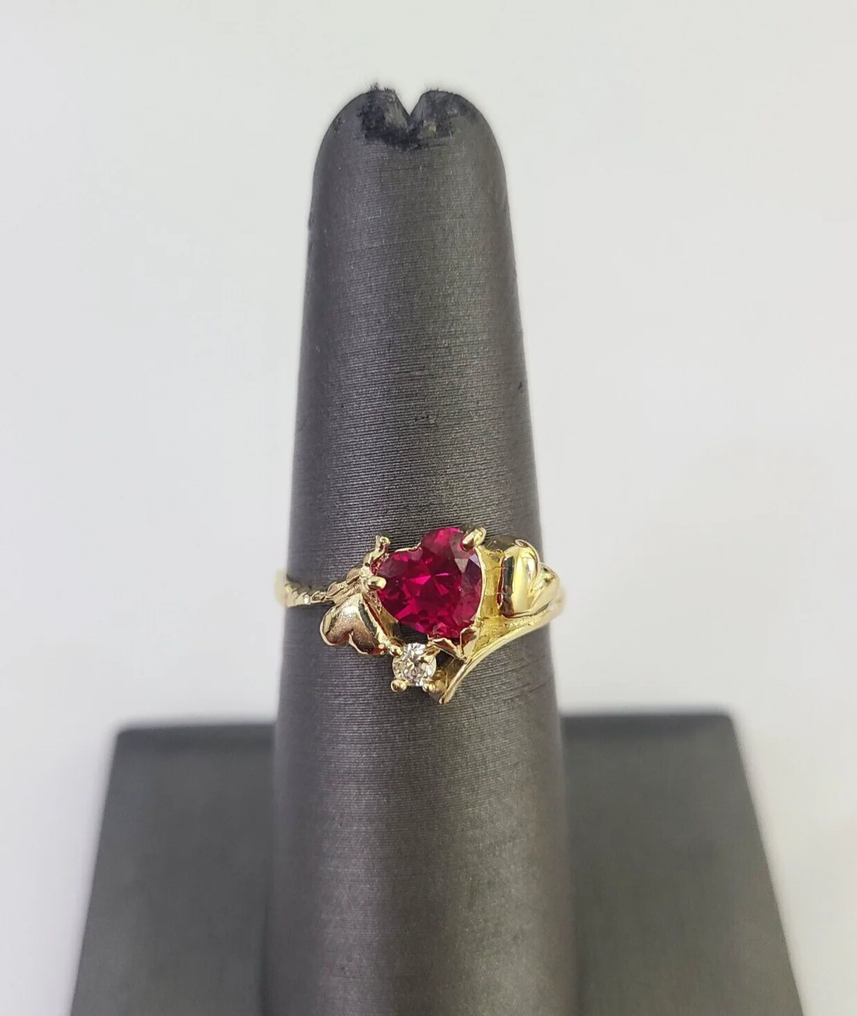 Real 10k Yellow Gold Hearts Ring Wedding Engagement Casual 10Kt Genuine Ring Sizes 6,7,8,9,10,11 & 12 - Image 3