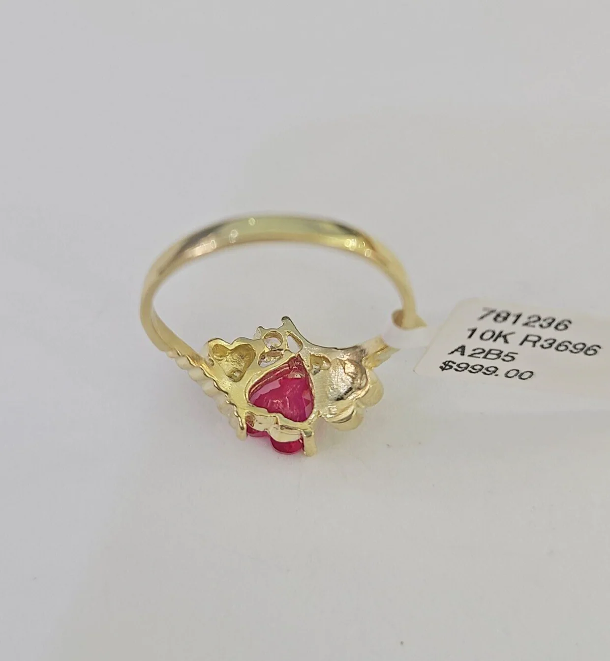 Real 10k Yellow Gold Hearts Ring Wedding Engagement Casual 10Kt Genuine Ring Sizes 6,7,8,9,10,11 & 12 - Image 6
