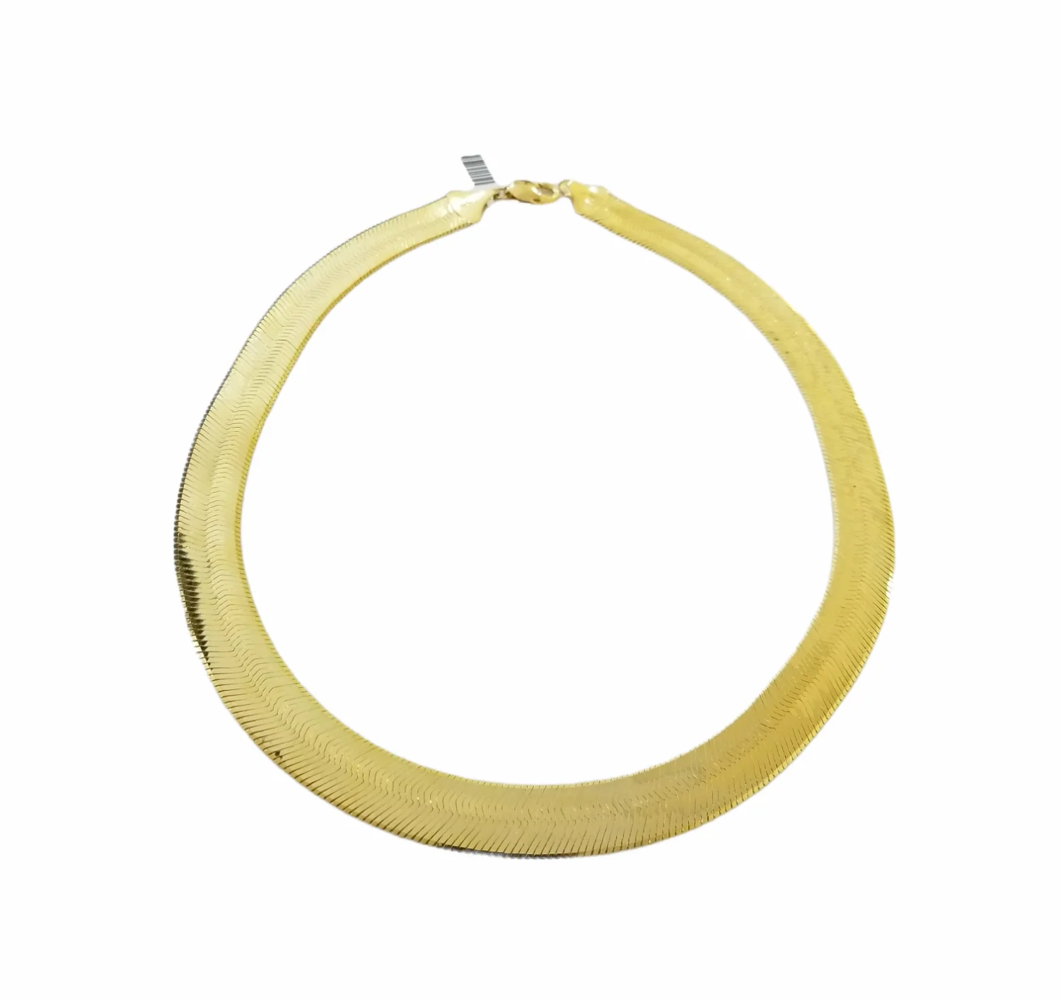 Real 10K Yellow Gold Herring Bone Chain  14mm Necklace 22" Inch Lobster lock - Image 3