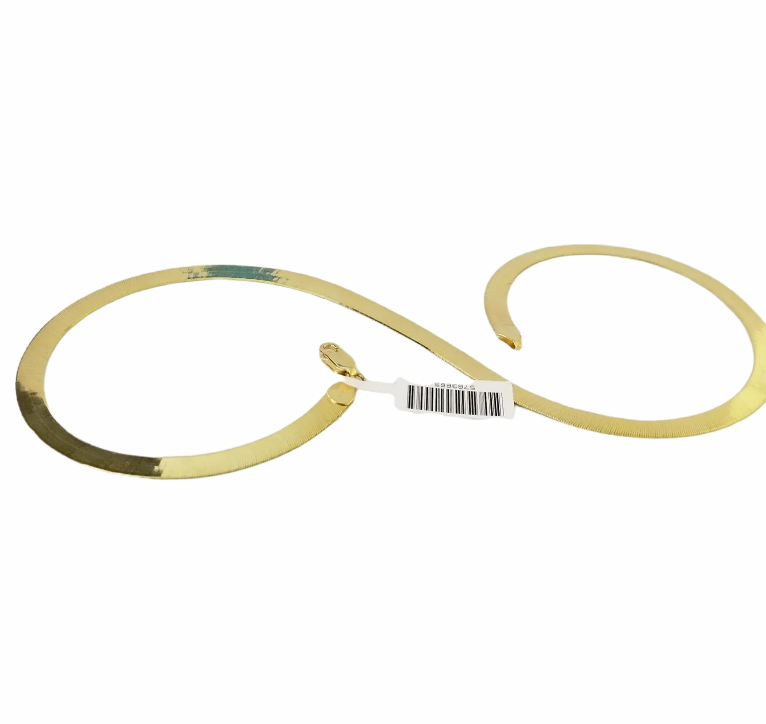 Real 10K Yellow Gold Herring Bone Chain Necklace 24" 5mm Inch Lobster lock - Image 5