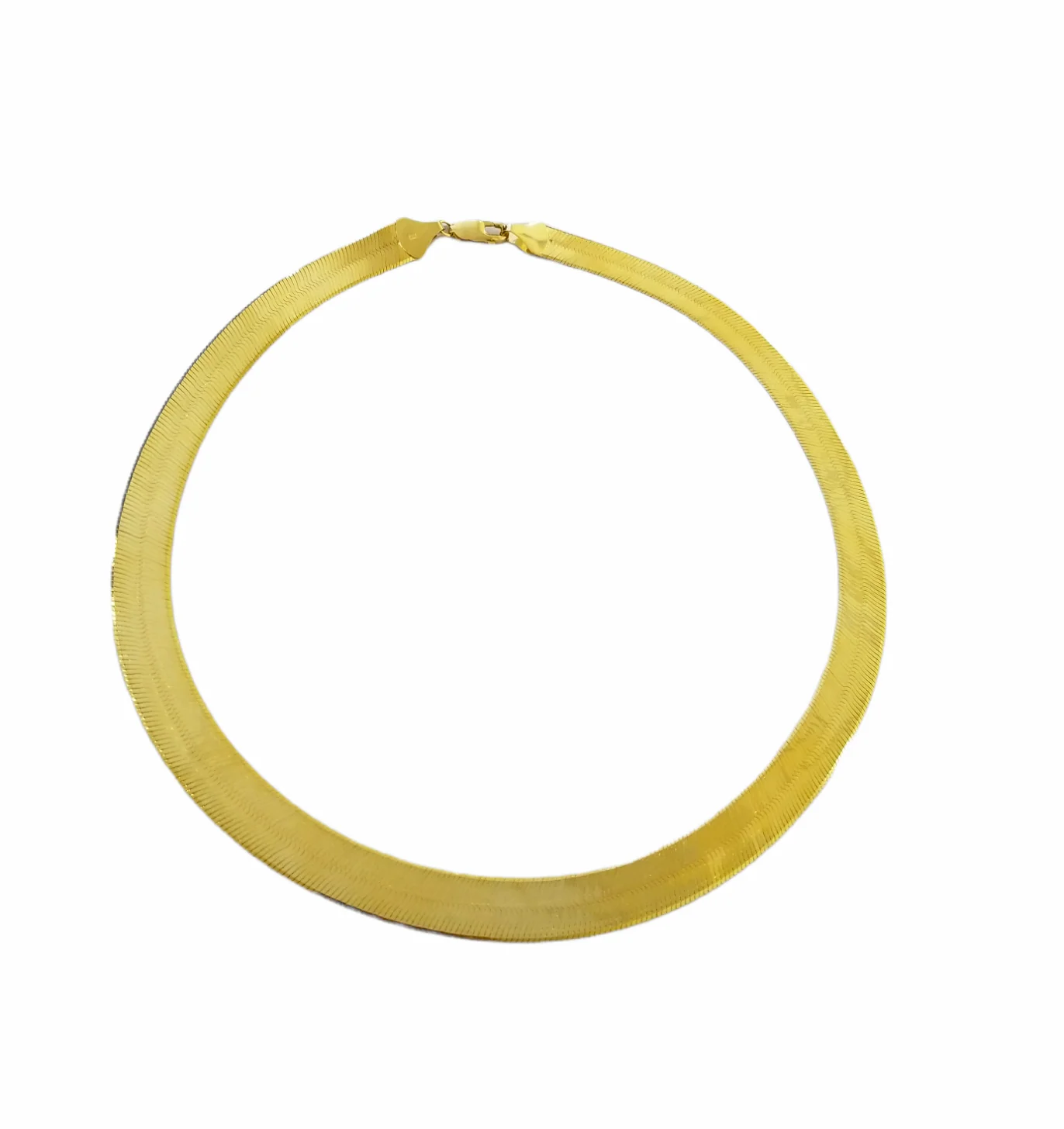 Real 10K Yellow Gold Herringbone 11mm Necklace Chain 20" Inch Solid Lobster Lock - Image 2