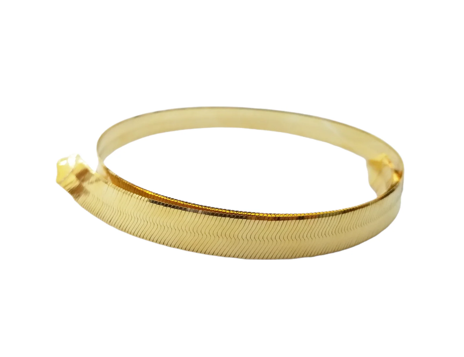 Real 10K Yellow Gold Herringbone 11mm Necklace Chain 23 Inch Solid Lobster Lock - Image 3