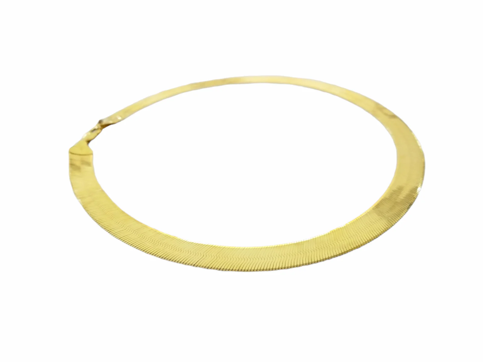 Real 10K Yellow Gold Herringbone 11mm Necklace Chain 23 Inch Solid Lobster Lock - Image 7