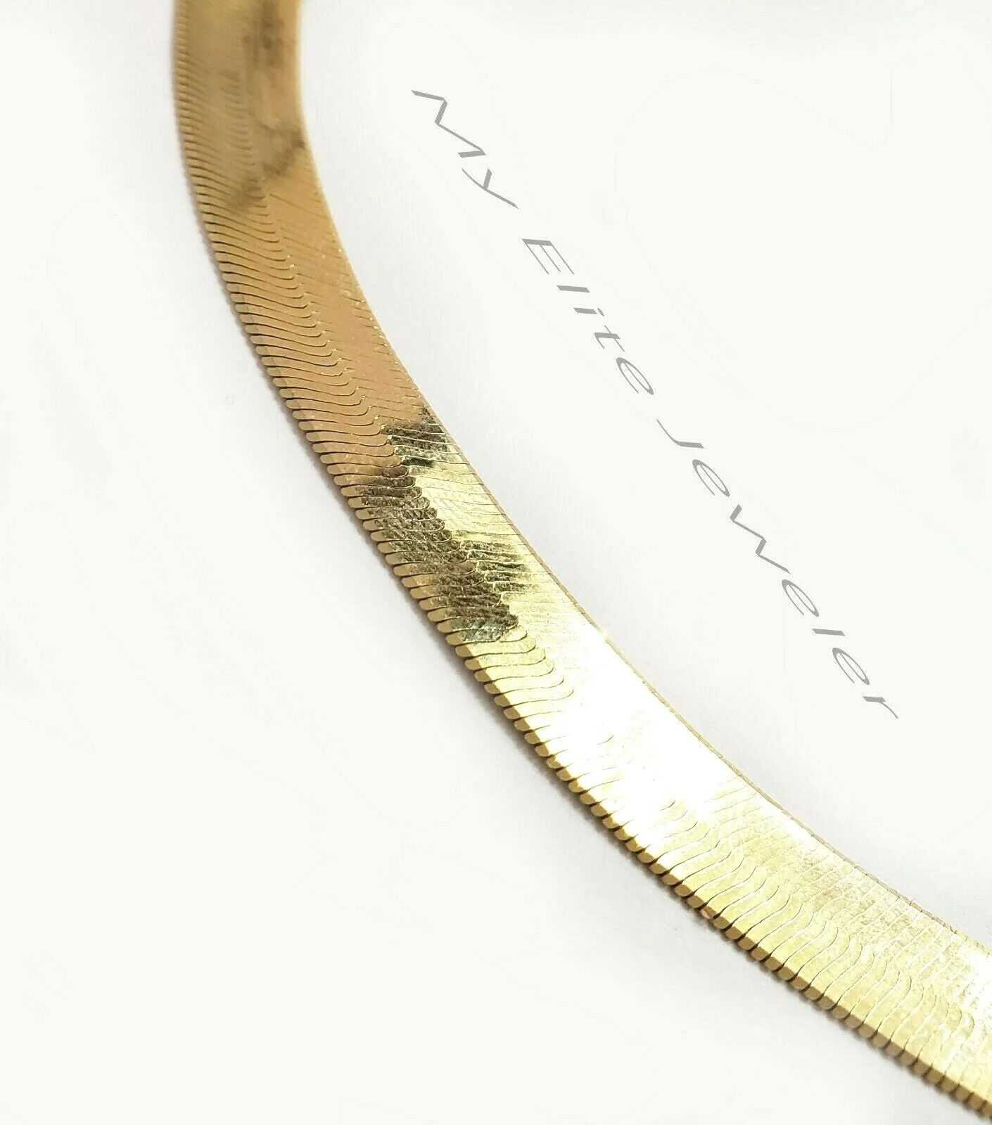 Real 10K Yellow Gold Herringbone Chain 18 Inch 10MM Necklace Ladies Men's SALE!! - Image 5
