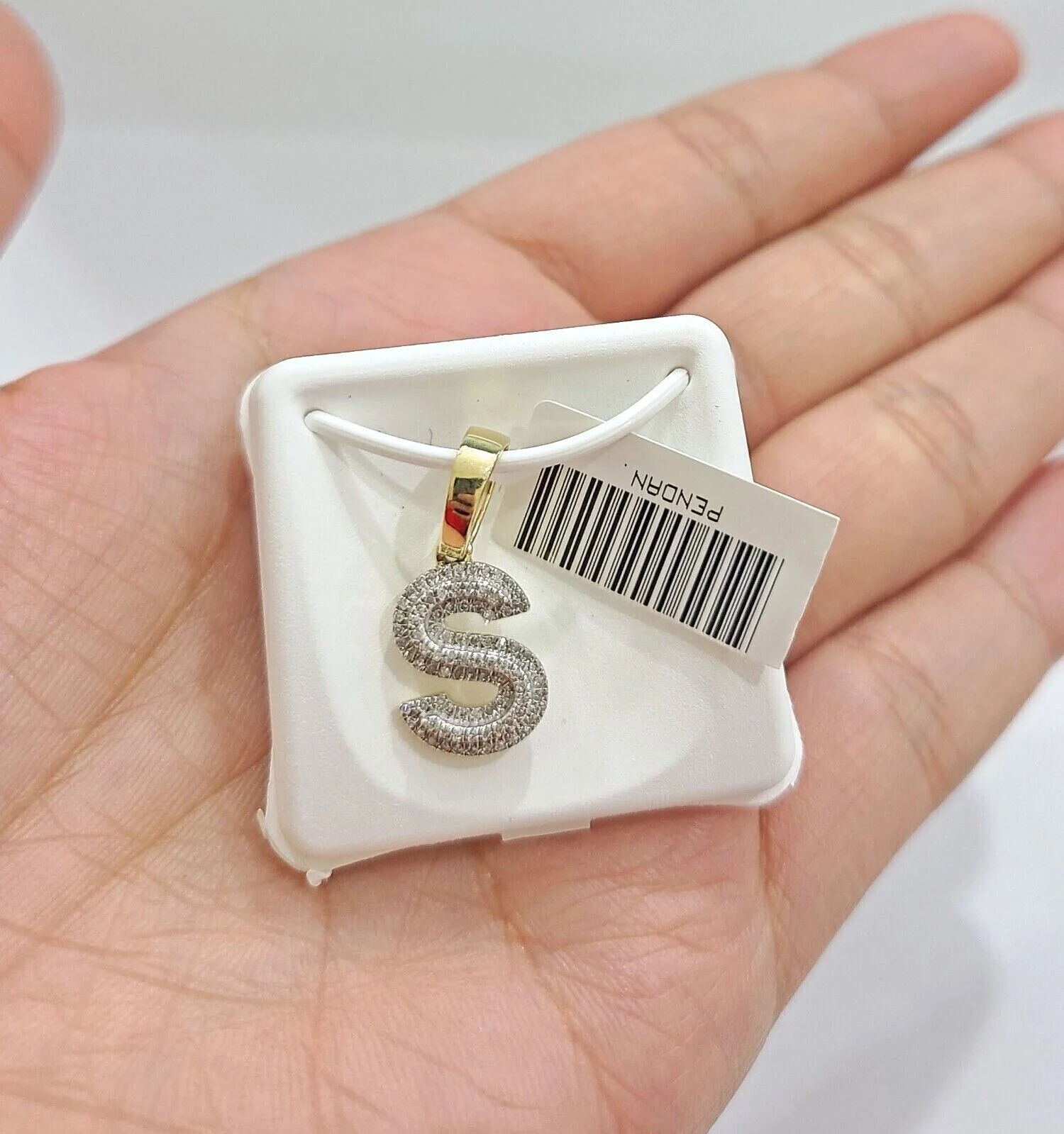 Real 10K Yellow Gold Initials Diamond Cut Charm A-Z Pendant Alphabets - Image 10
