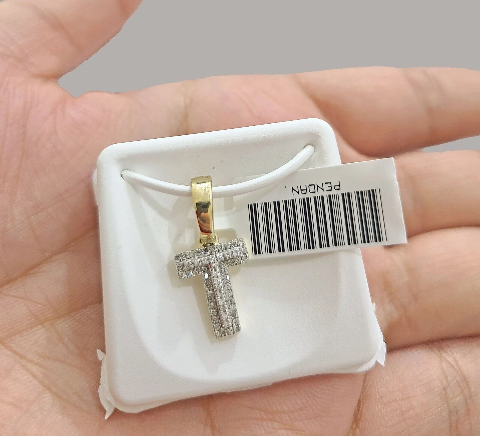 Real 10K Yellow Gold Initials Diamond Cut Charm A-Z Pendant Alphabets - Image 11