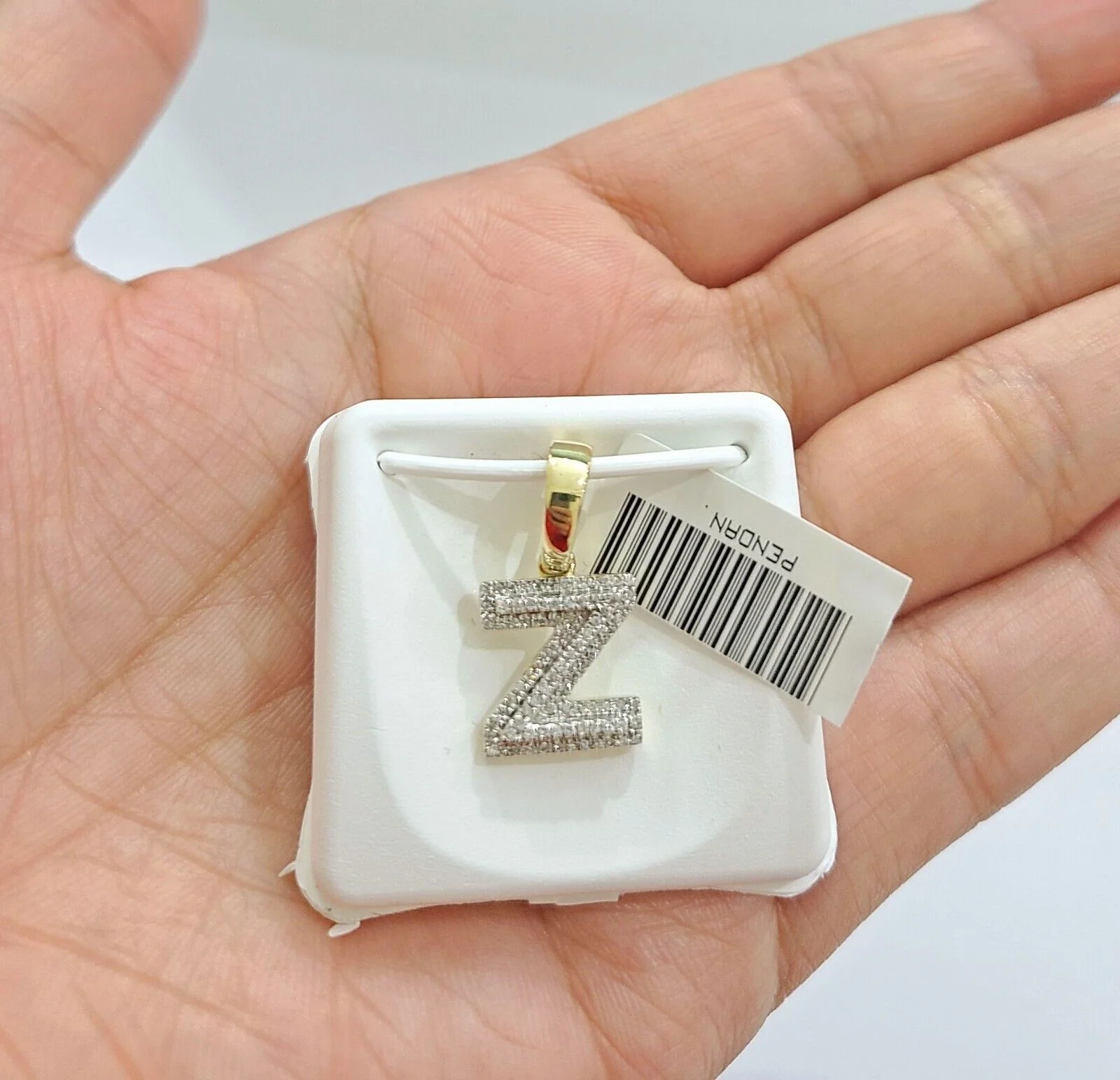 Real 10K Yellow Gold Initials Diamond Cut Charm A-Z Pendant Alphabets - Image 16