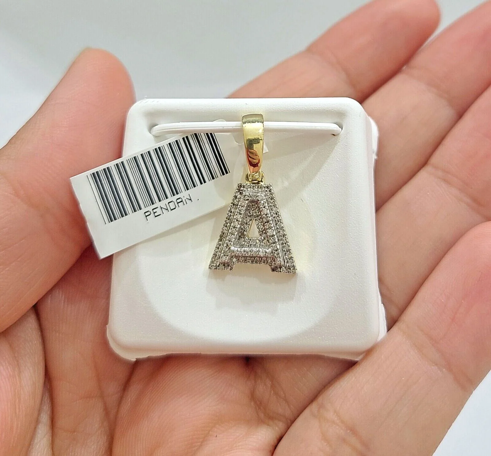 Real 10K Yellow Gold Initials Diamond Cut Charm A-Z Pendant Alphabets - Image 17