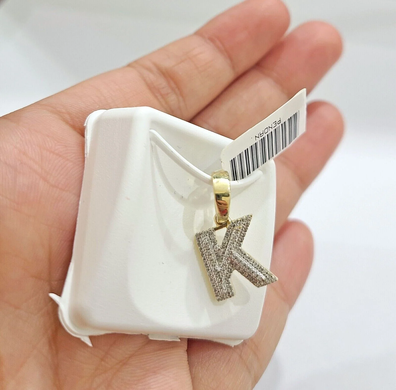 Real 10K Yellow Gold Initials Diamond Cut Charm A-Z Pendant Alphabets - Image 2