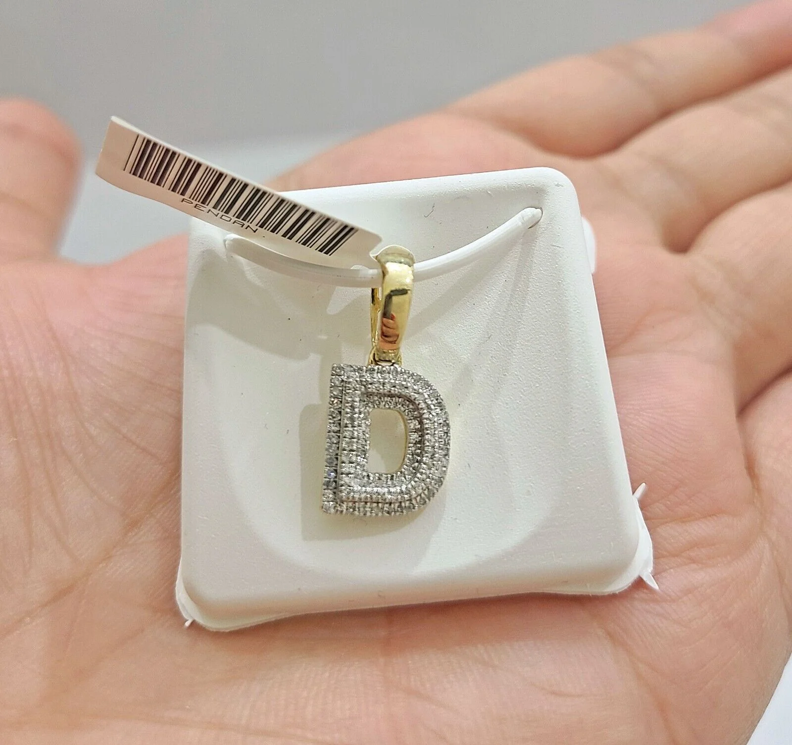 Real 10K Yellow Gold Initials Diamond Cut Charm A-Z Pendant Alphabets - Image 21