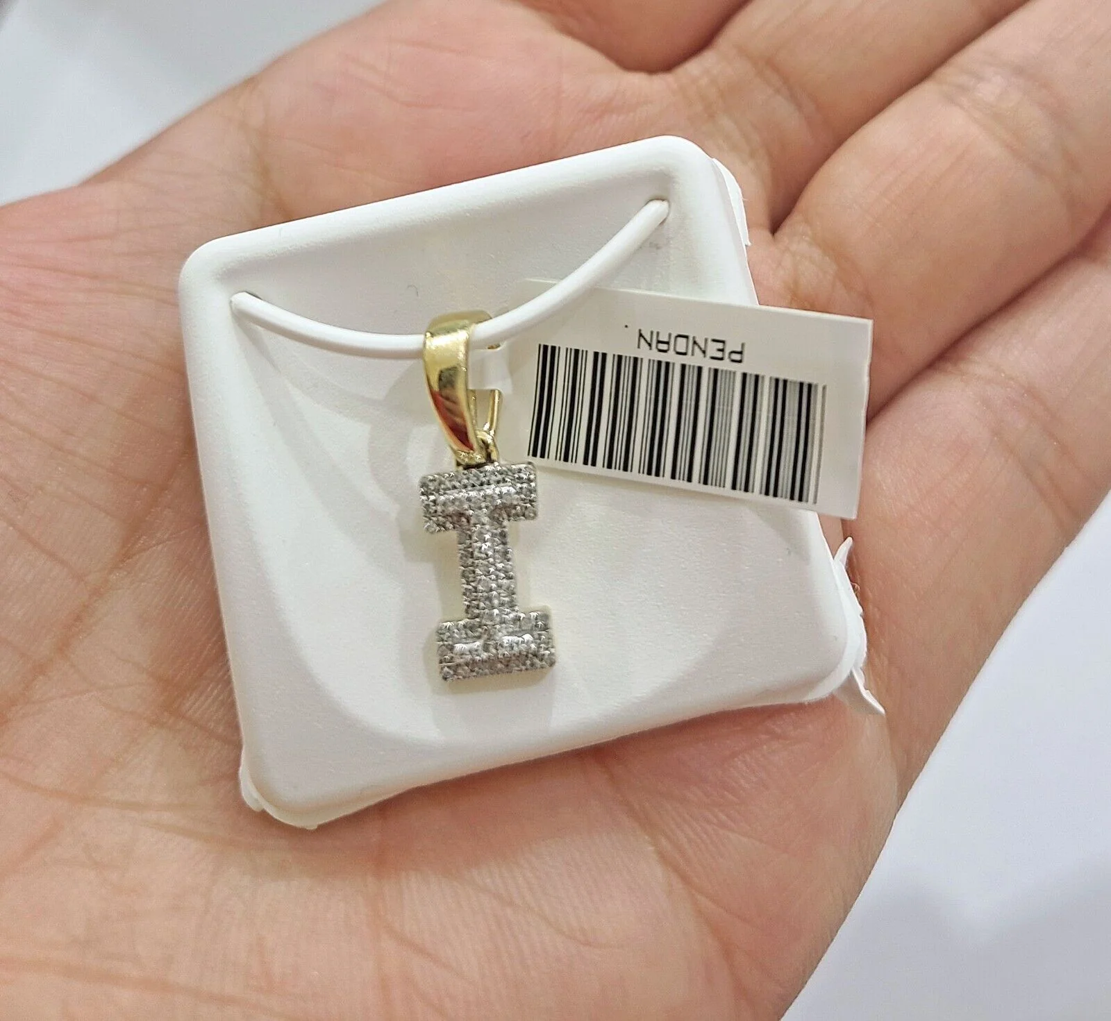 Real 10K Yellow Gold Initials Diamond Cut Charm A-Z Pendant Alphabets - Image 26