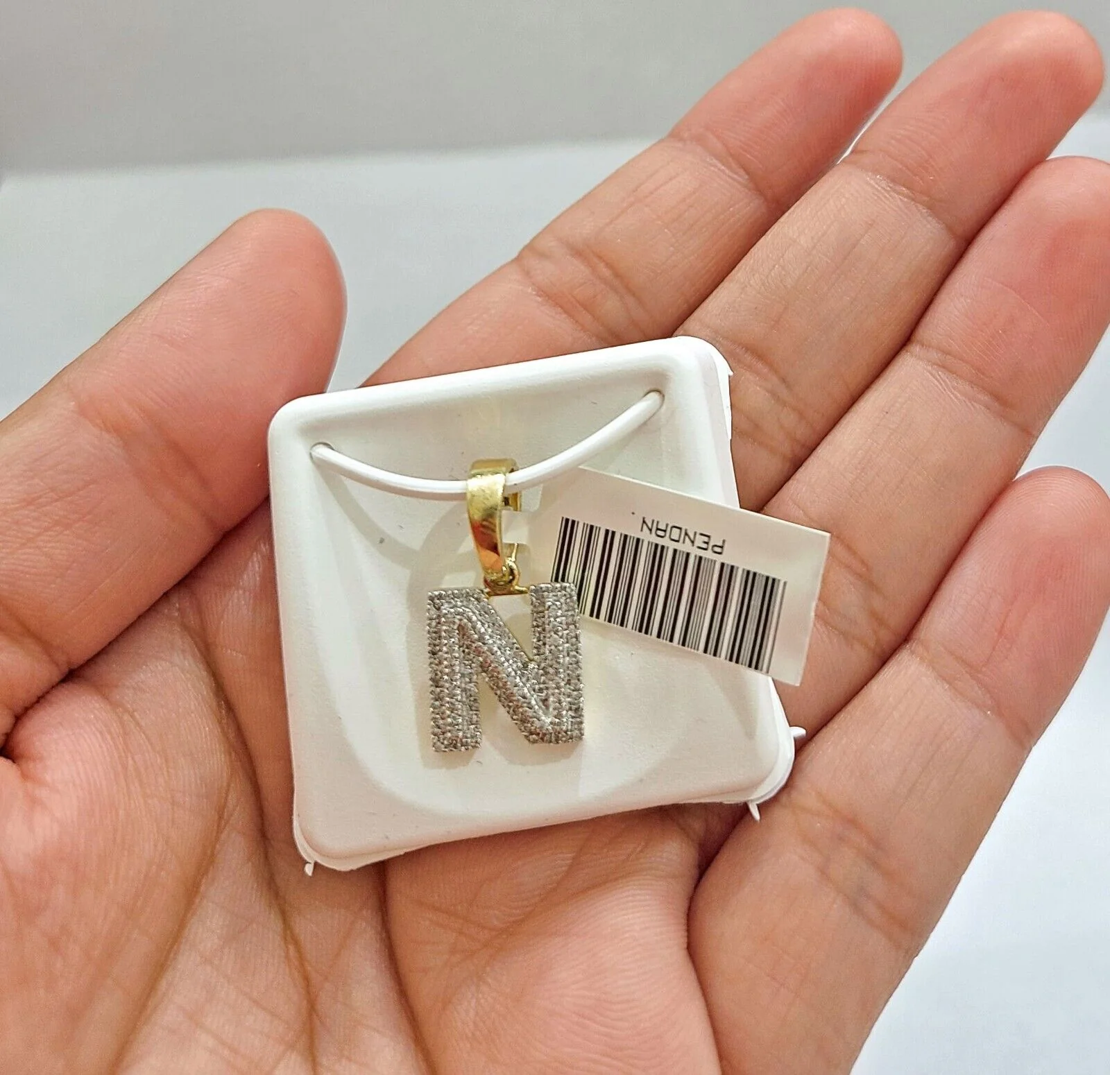 Real 10K Yellow Gold Initials Diamond Cut Charm A-Z Pendant Alphabets - Image 5
