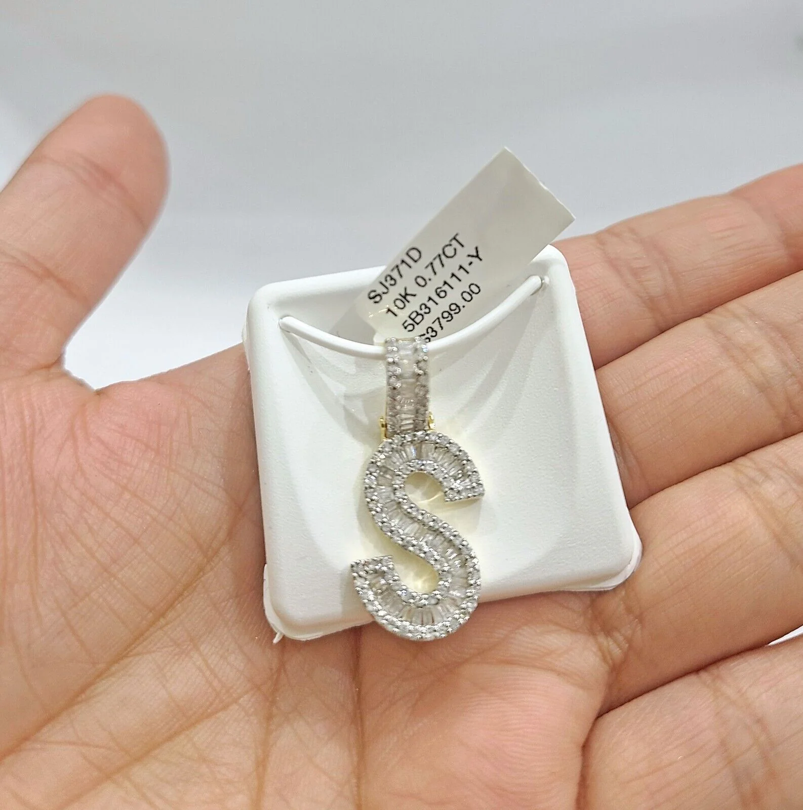 Real 10K Yellow Gold Initials Diamond Cut Charm A-Z Pendant Alphabets - Image 10