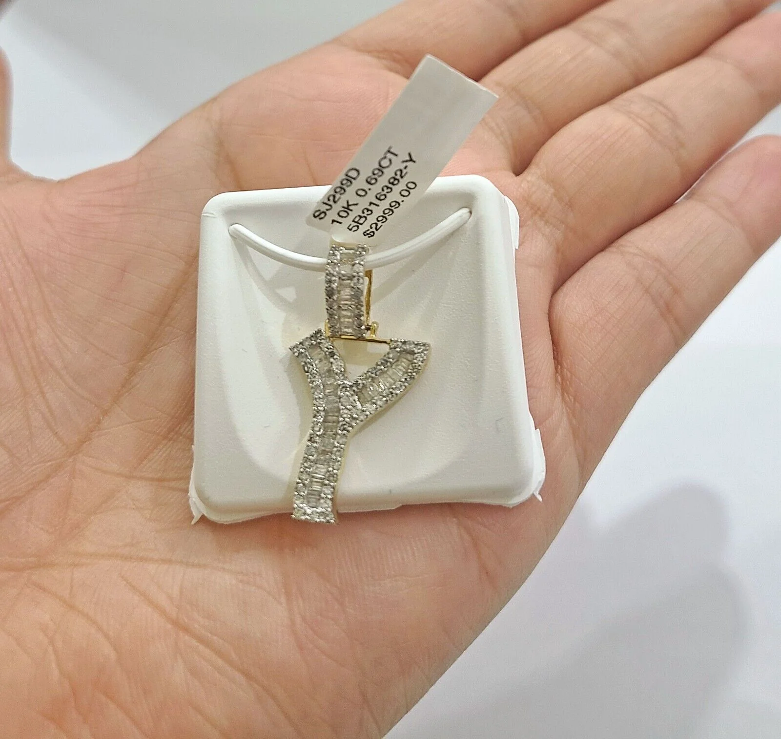 Real 10K Yellow Gold Initials Diamond Cut Charm A-Z Pendant Alphabets - Image 16