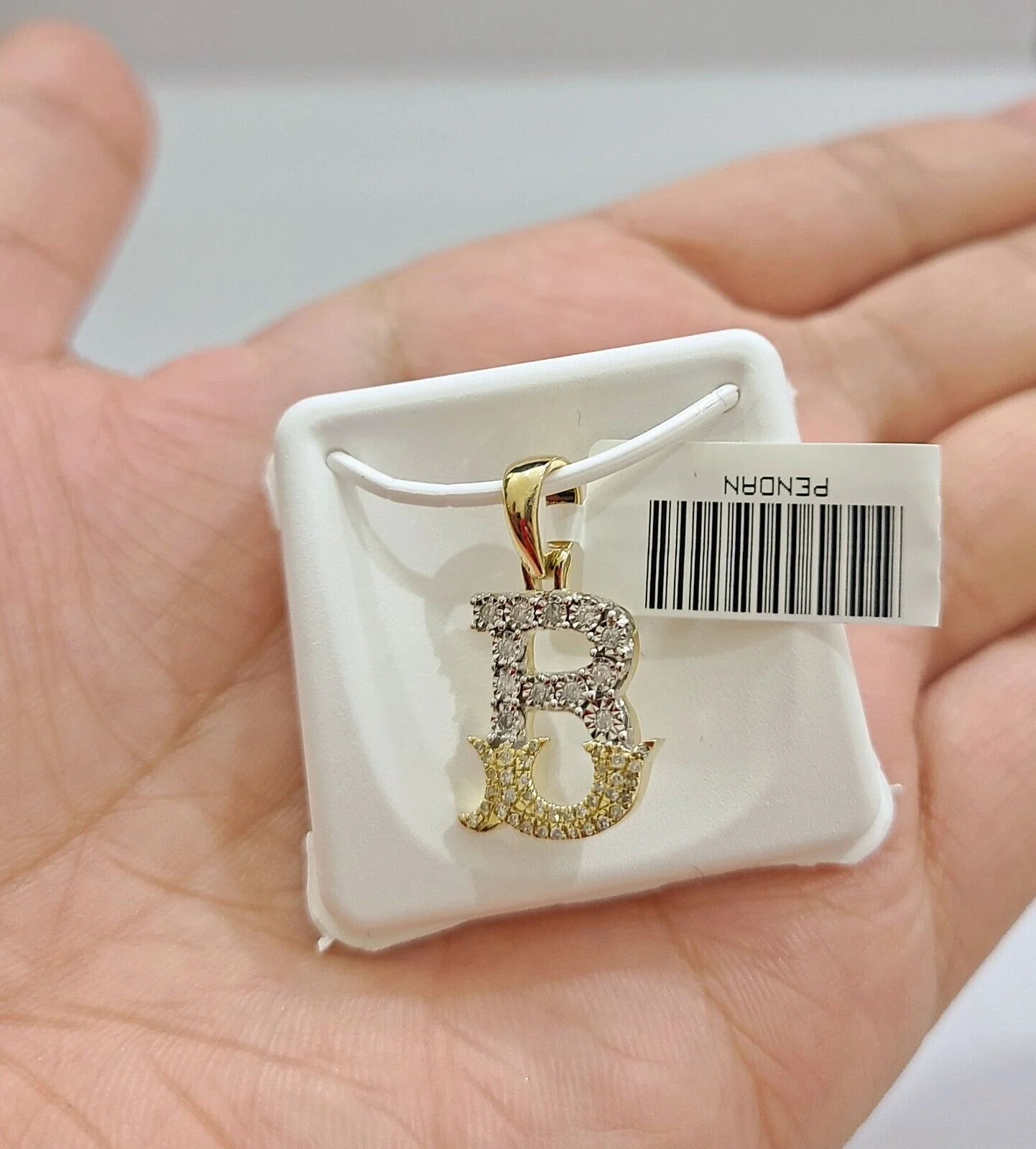 Real 10K Yellow Gold Initials Diamond Cut Charm A-Z Pendant Alphabets