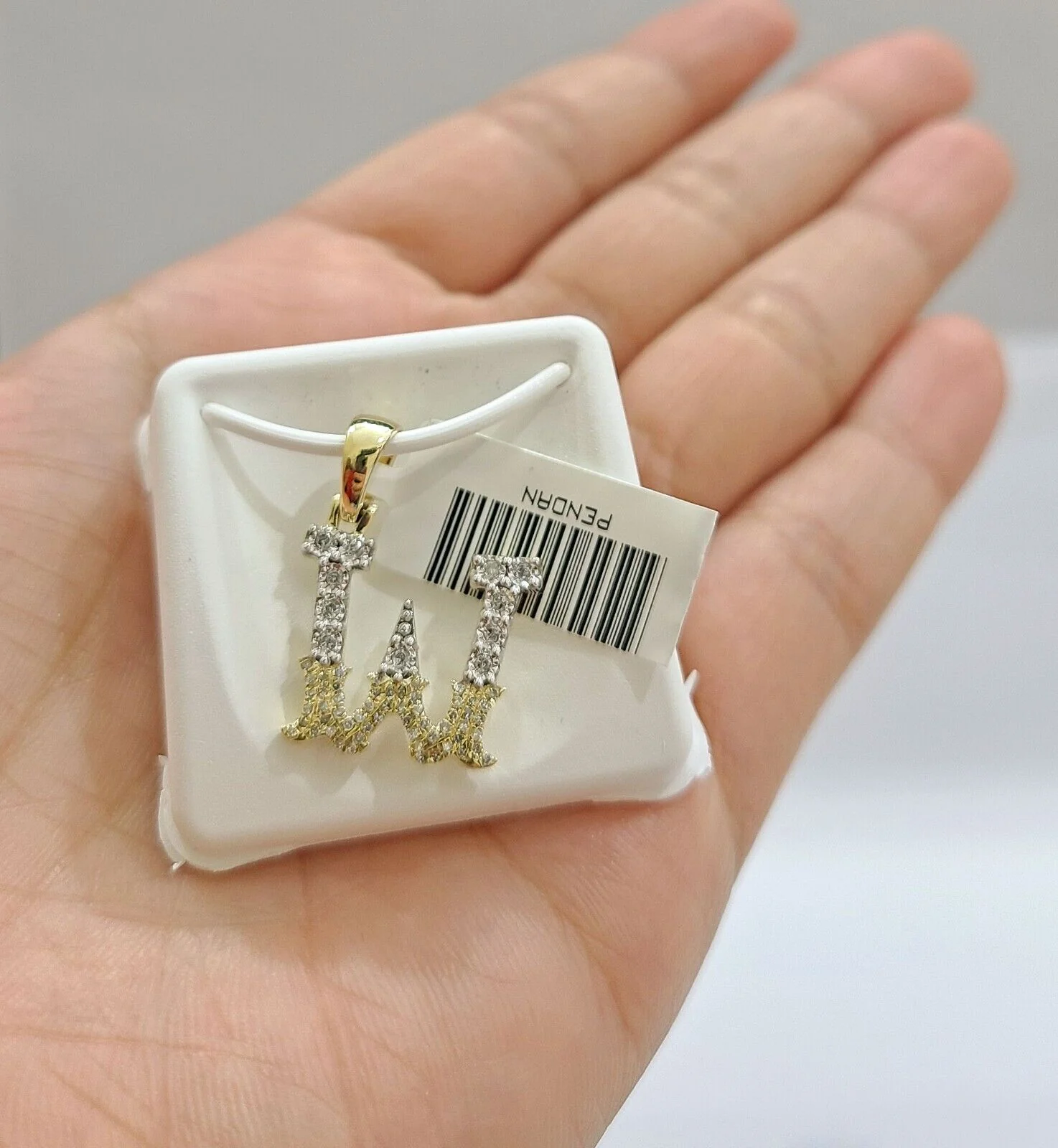 Real 10K Yellow Gold Initials Diamond Cut Charm A-Z Pendant Alphabets - Image 13