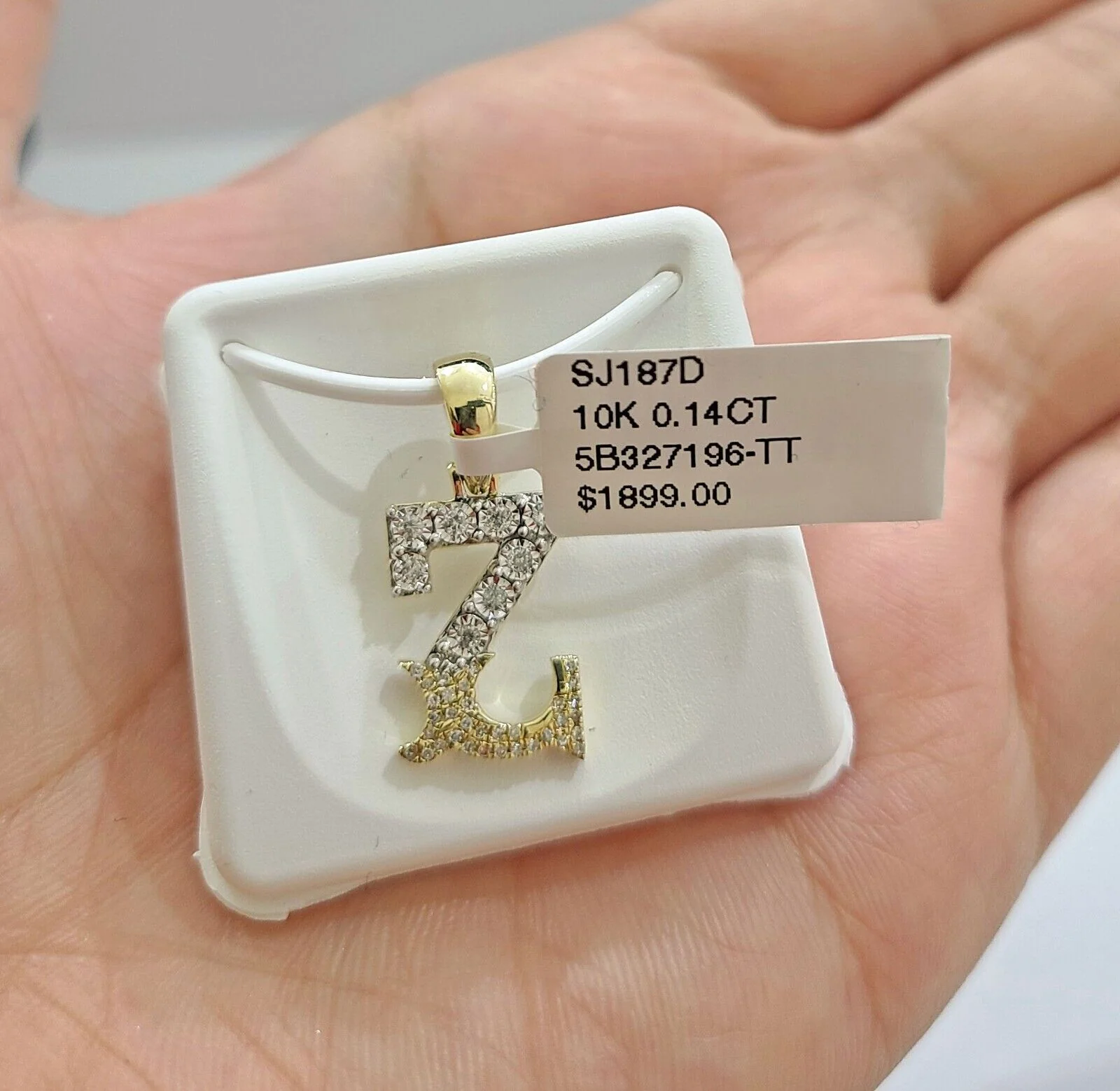 Real 10K Yellow Gold Initials Diamond Cut Charm A-Z Pendant Alphabets - Image 15