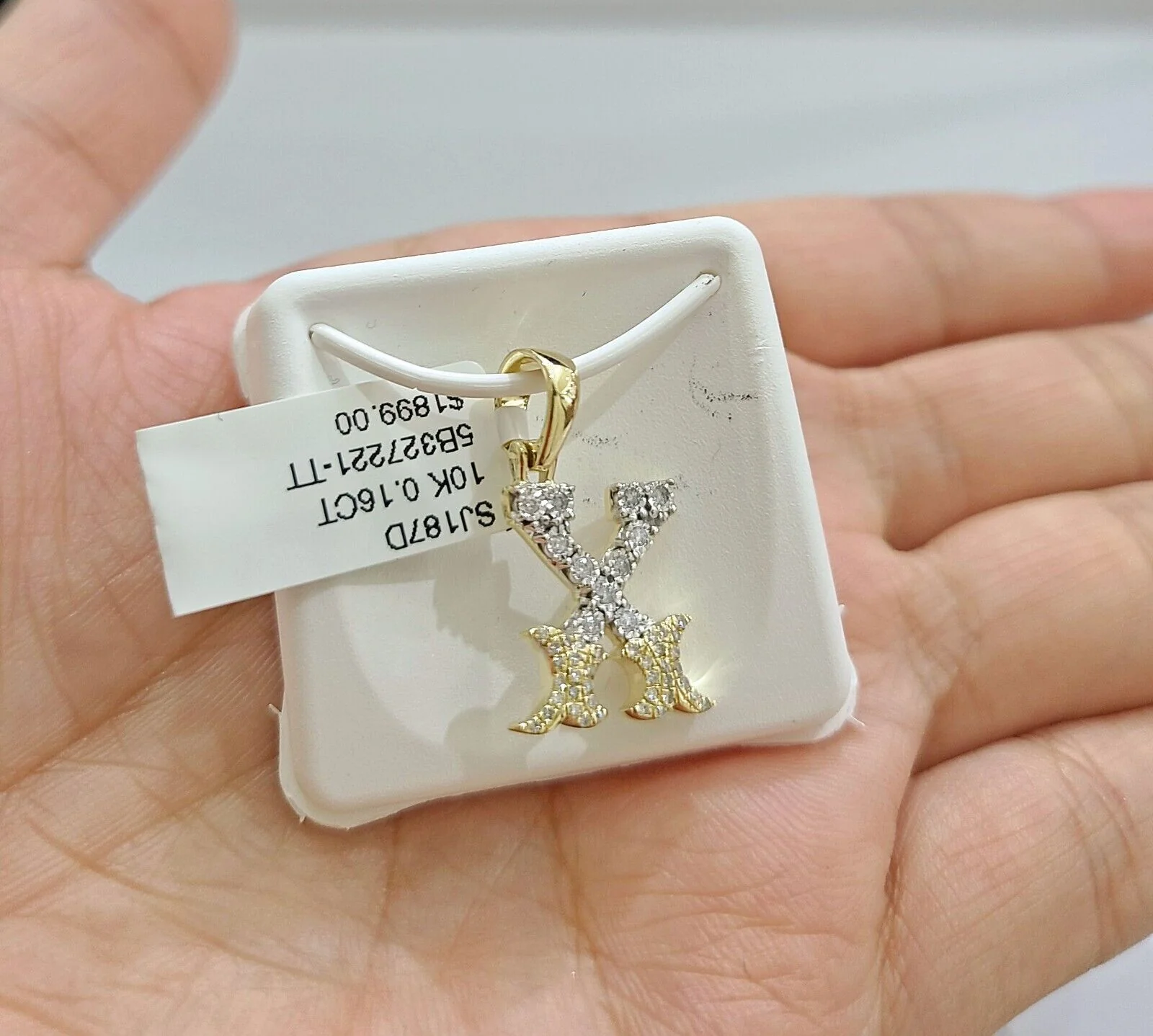 Real 10K Yellow Gold Initials Diamond Cut Charm A-Z Pendant Alphabets - Image 17