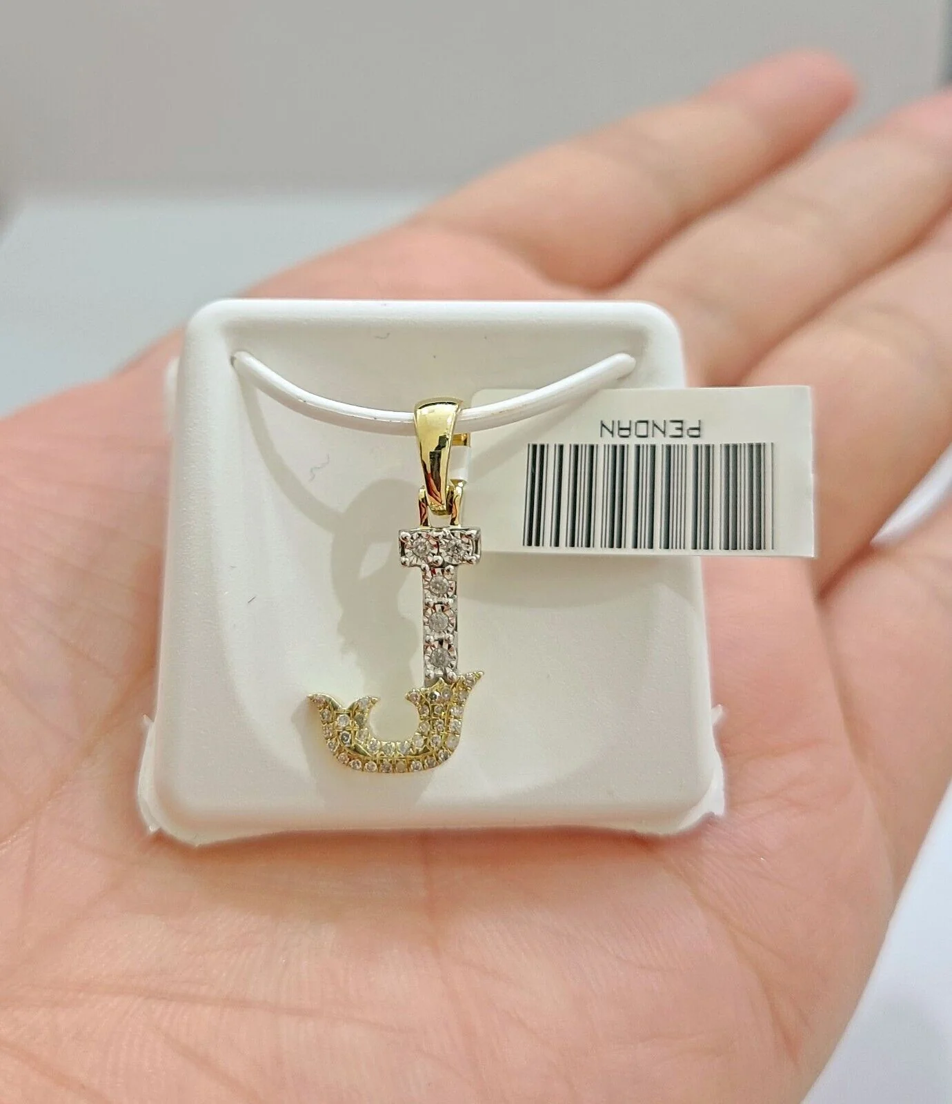 Real 10K Yellow Gold Initials Diamond Cut Charm A-Z Pendant Alphabets - Image 27