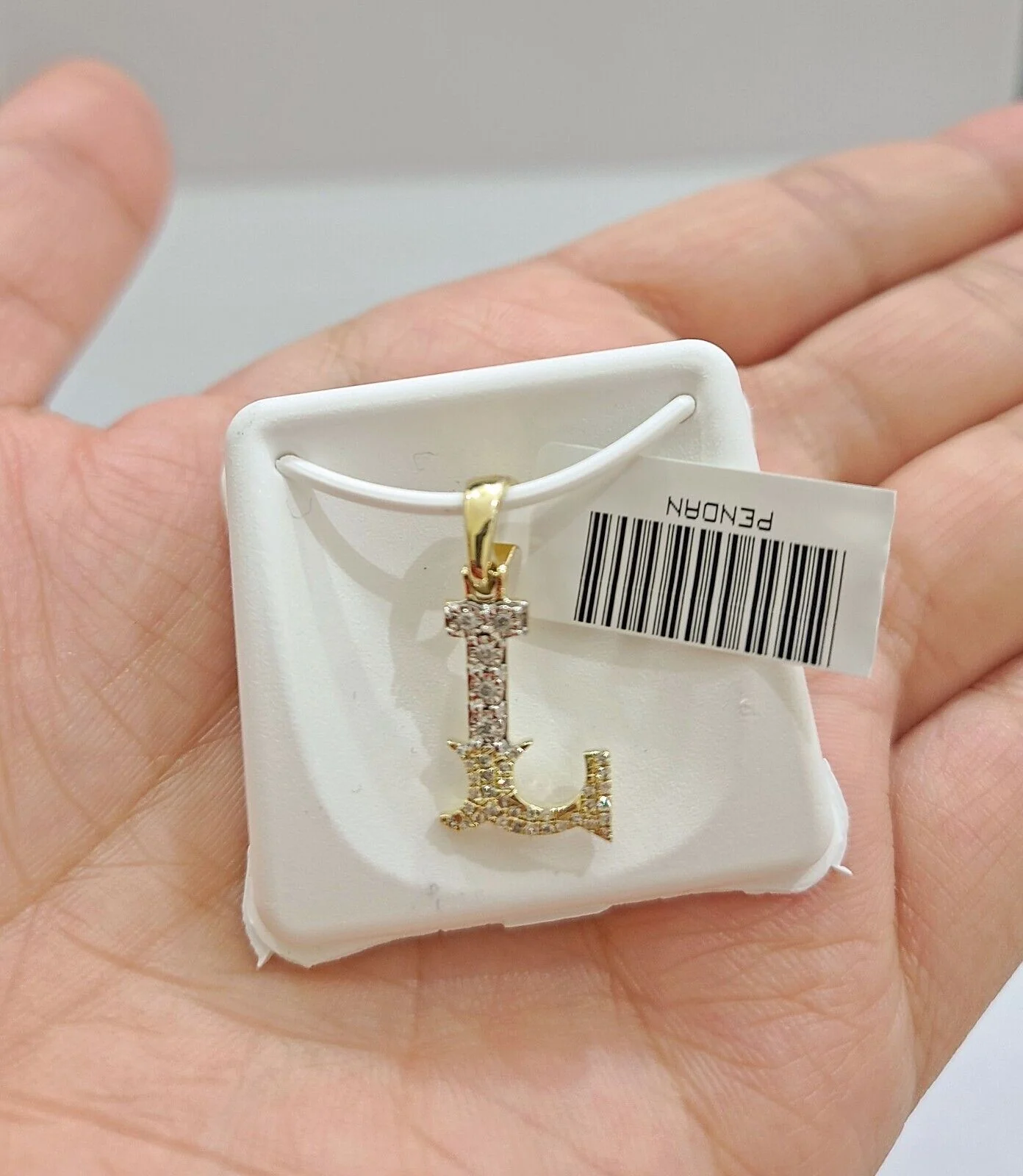 Real 10K Yellow Gold Initials Diamond Cut Charm A-Z Pendant Alphabets - Image 3