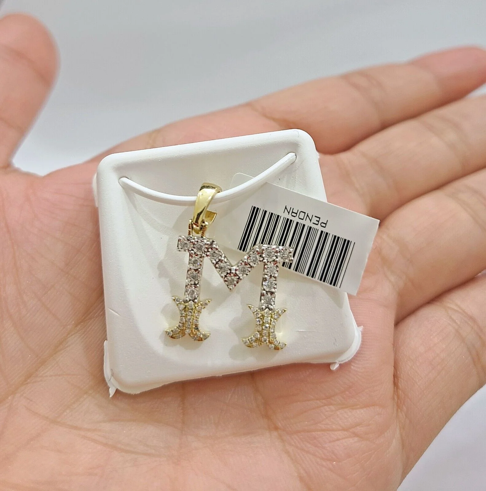 Real 10K Yellow Gold Initials Diamond Cut Charm A-Z Pendant Alphabets - Image 4