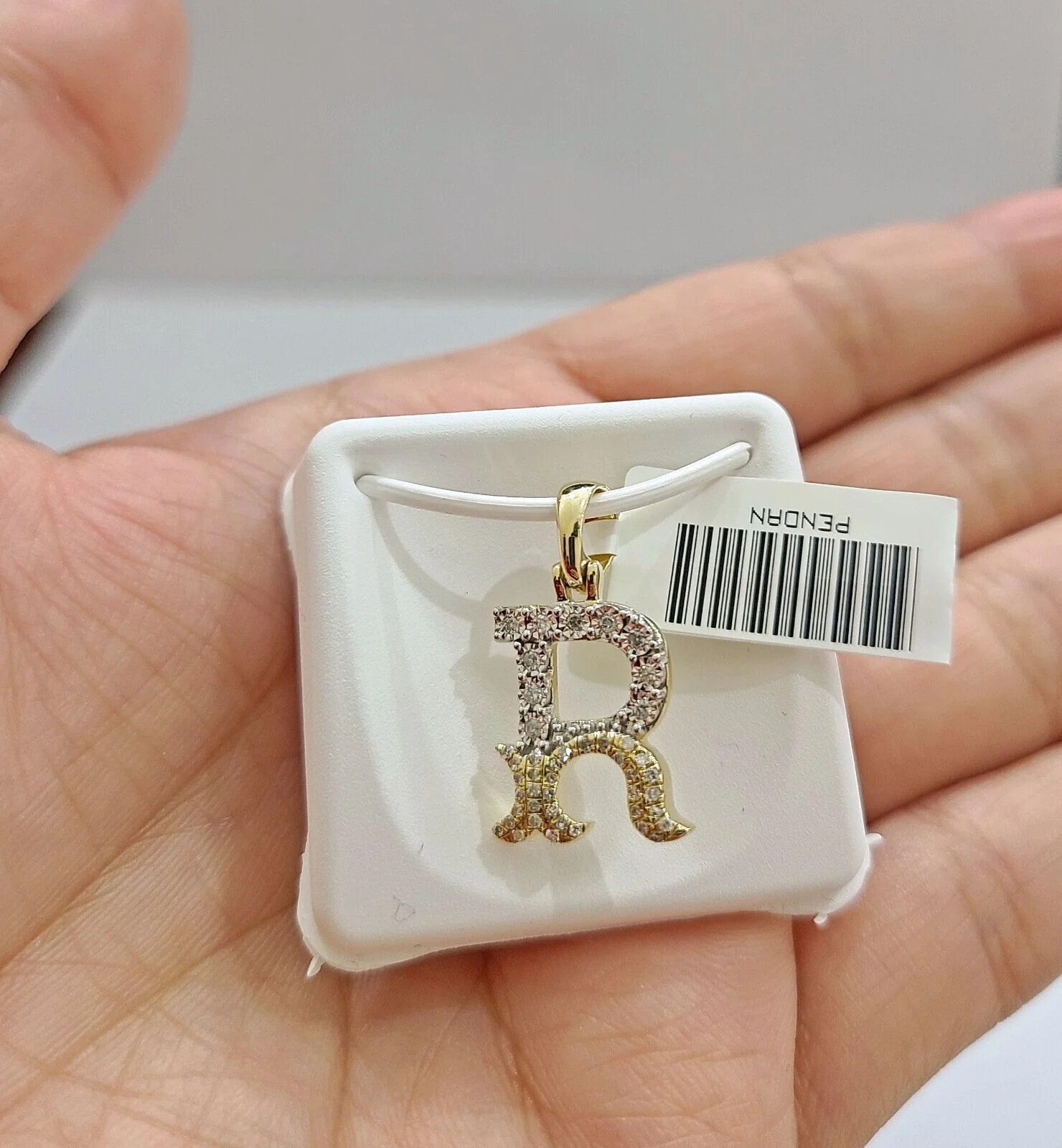 Real 10K Yellow Gold Initials Diamond Cut Charm A-Z Pendant Alphabets - Image 8