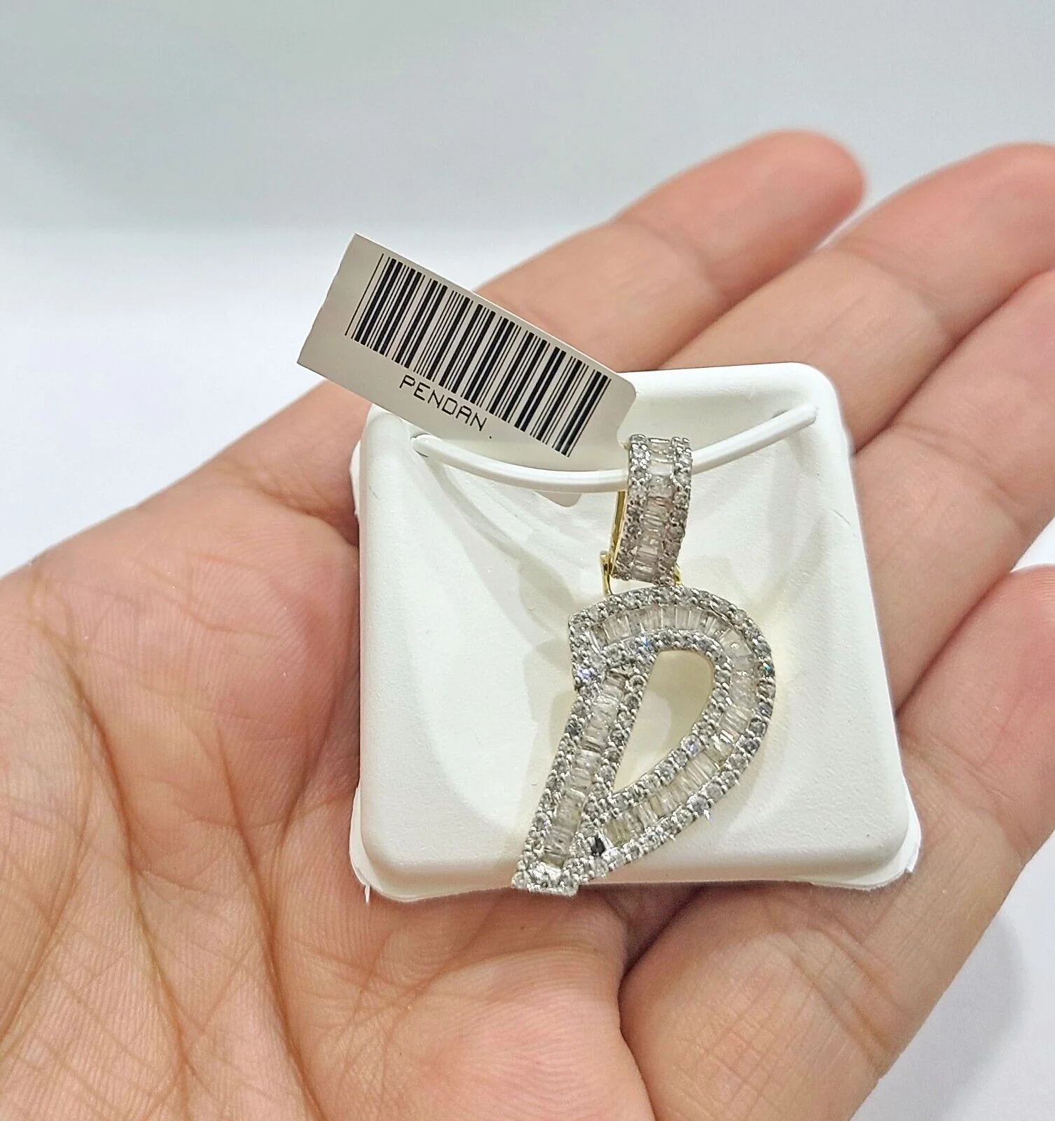 Real 10K Yellow Gold Initials Diamond Cut Charm A-Z Pendant Alphabets - Image 21