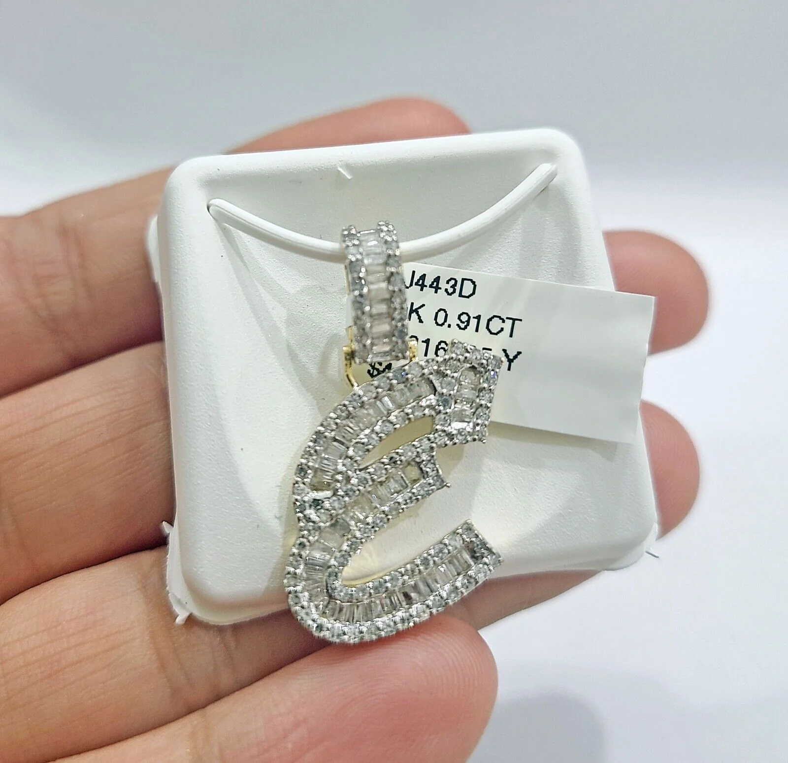 Real 10K Yellow Gold Initials Diamond Cut Charm A-Z Pendant Alphabets - Image 22