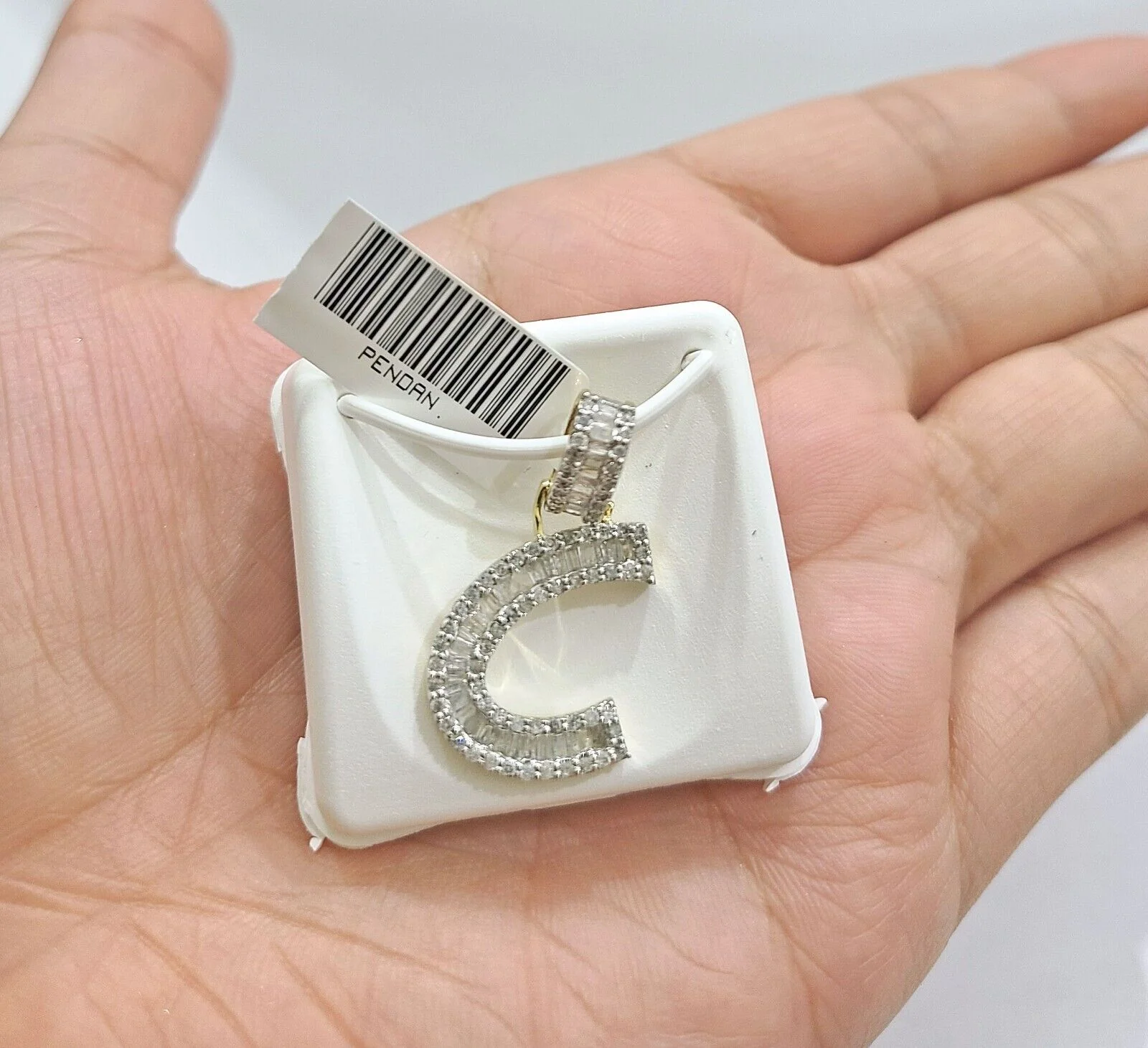 Real 10K Yellow Gold Initials Diamond Cut Charm A-Z Pendant Alphabets - Image 12