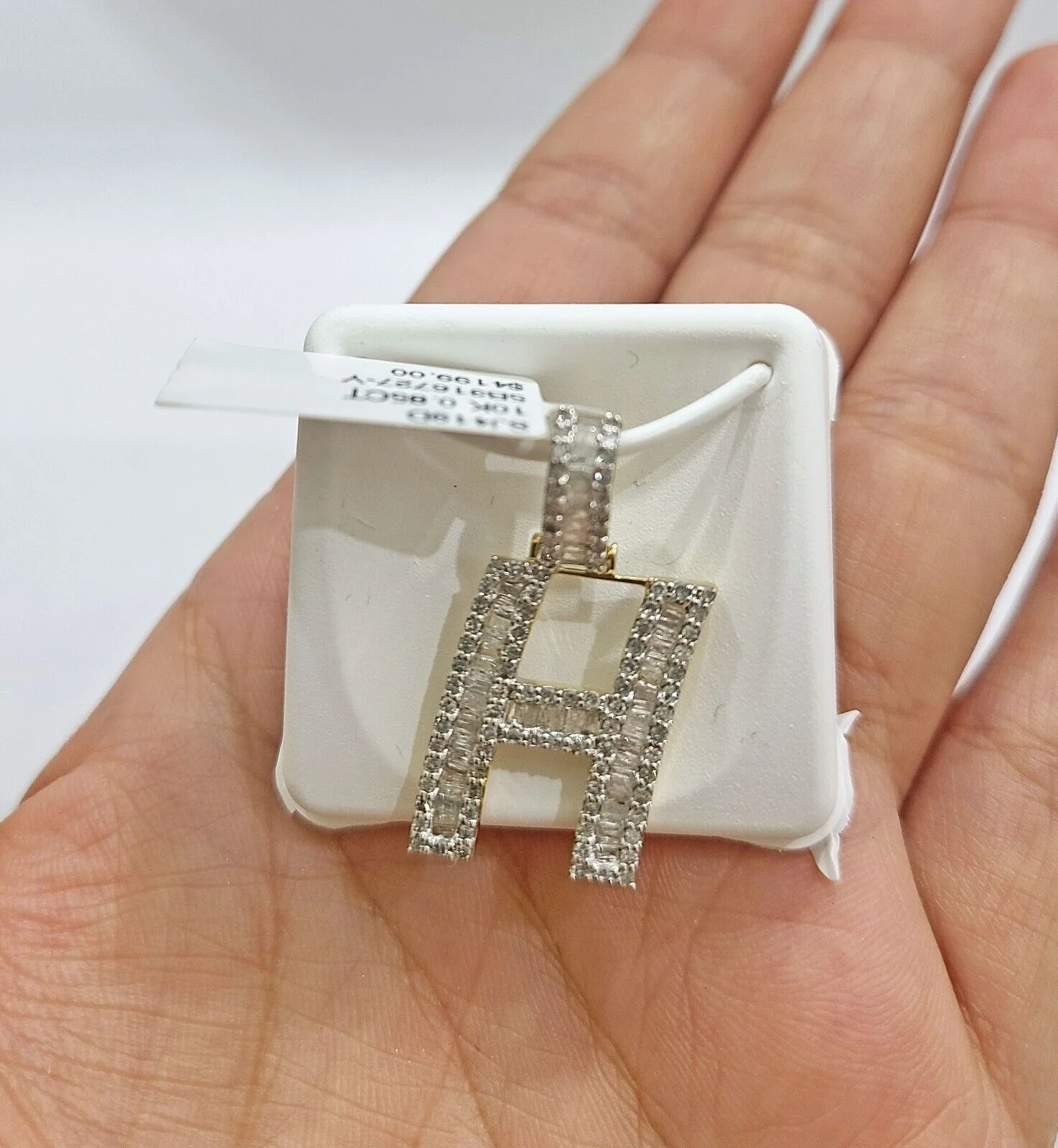 Real 10K Yellow Gold Initials Diamond Cut Charm A-Z Pendant Alphabets - Image 25