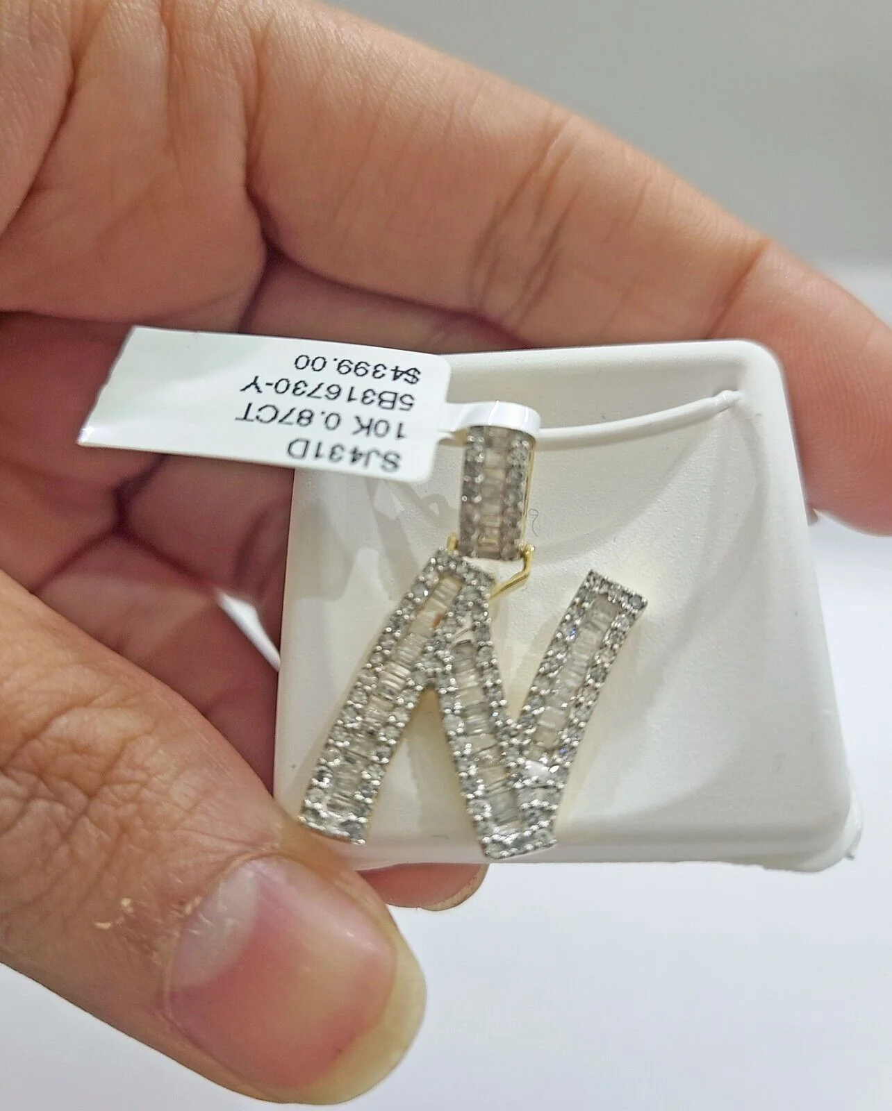 Real 10K Yellow Gold Initials Diamond Cut Charm A-Z Pendant Alphabets - Image 5