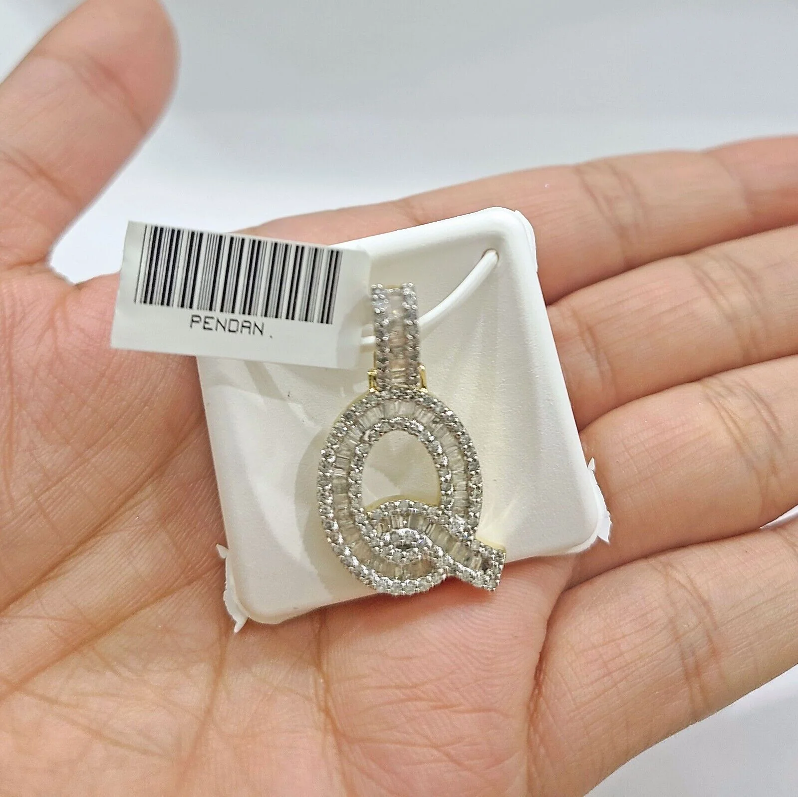 Real 10K Yellow Gold Initials Diamond Cut Charm A-Z Pendant Alphabets - Image 8