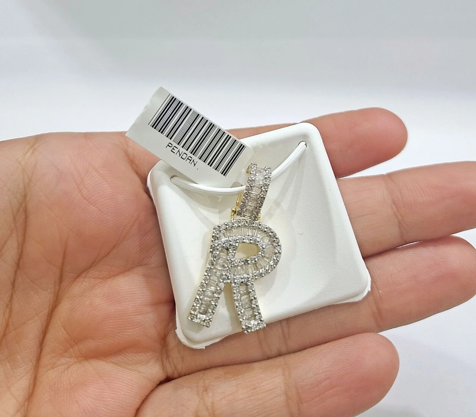 Real 10K Yellow Gold Initials Diamond Cut Charm A-Z Pendant Alphabets - Image 9