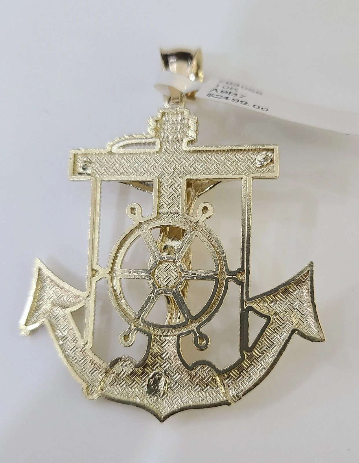 Real 10k Yellow Gold Jesus Crucifix Anchor Pendant 2.5 inches Charm - Image 6