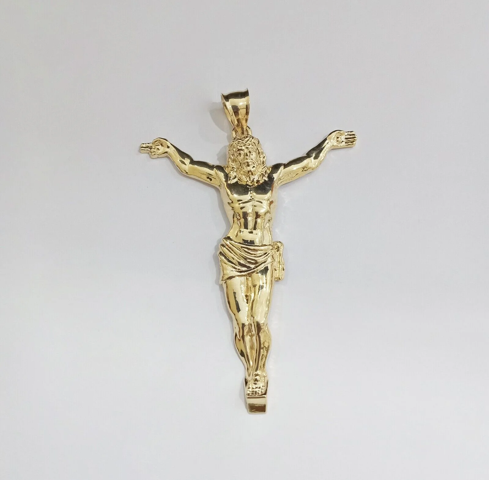 Real 10k Yellow Gold Jesus Crucifix Charm 10kt Pendant Men Women - Image 3