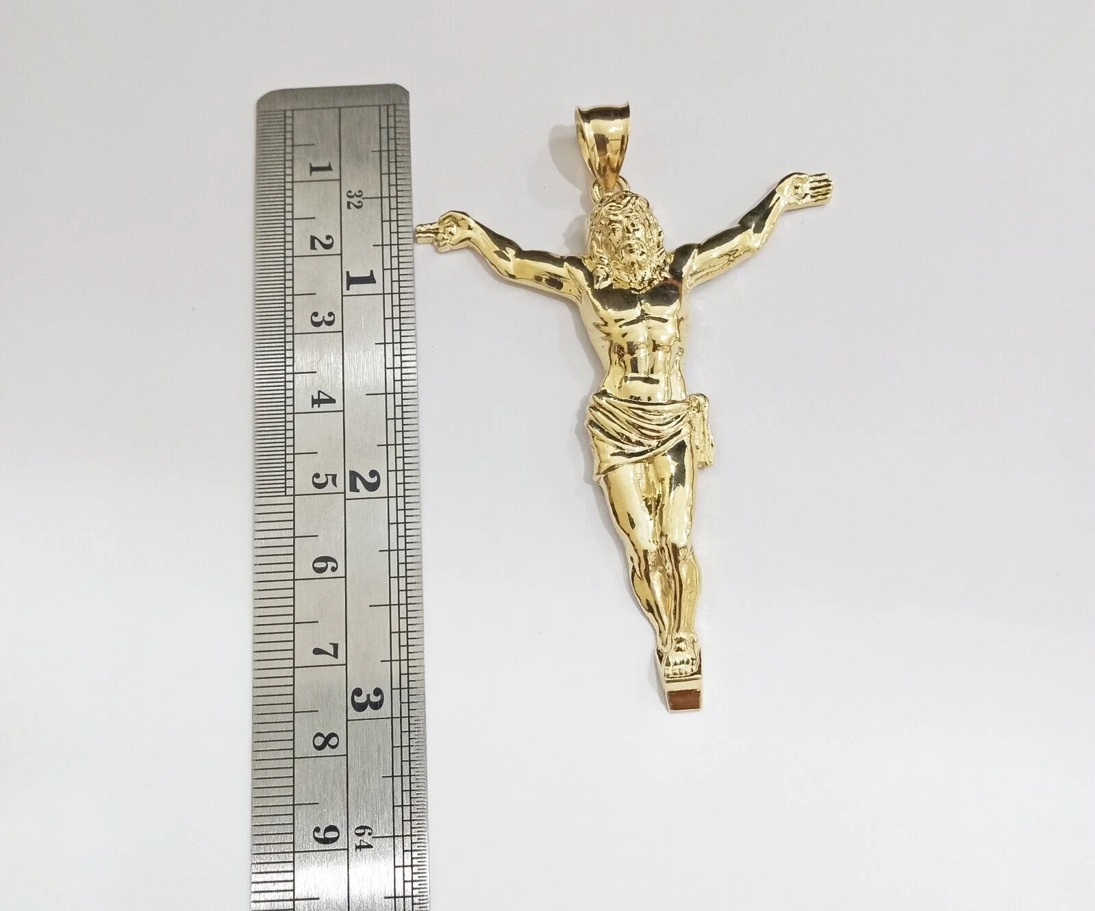 Real 10k Yellow Gold Jesus Crucifix Charm 10kt Pendant Men Women - Image 5