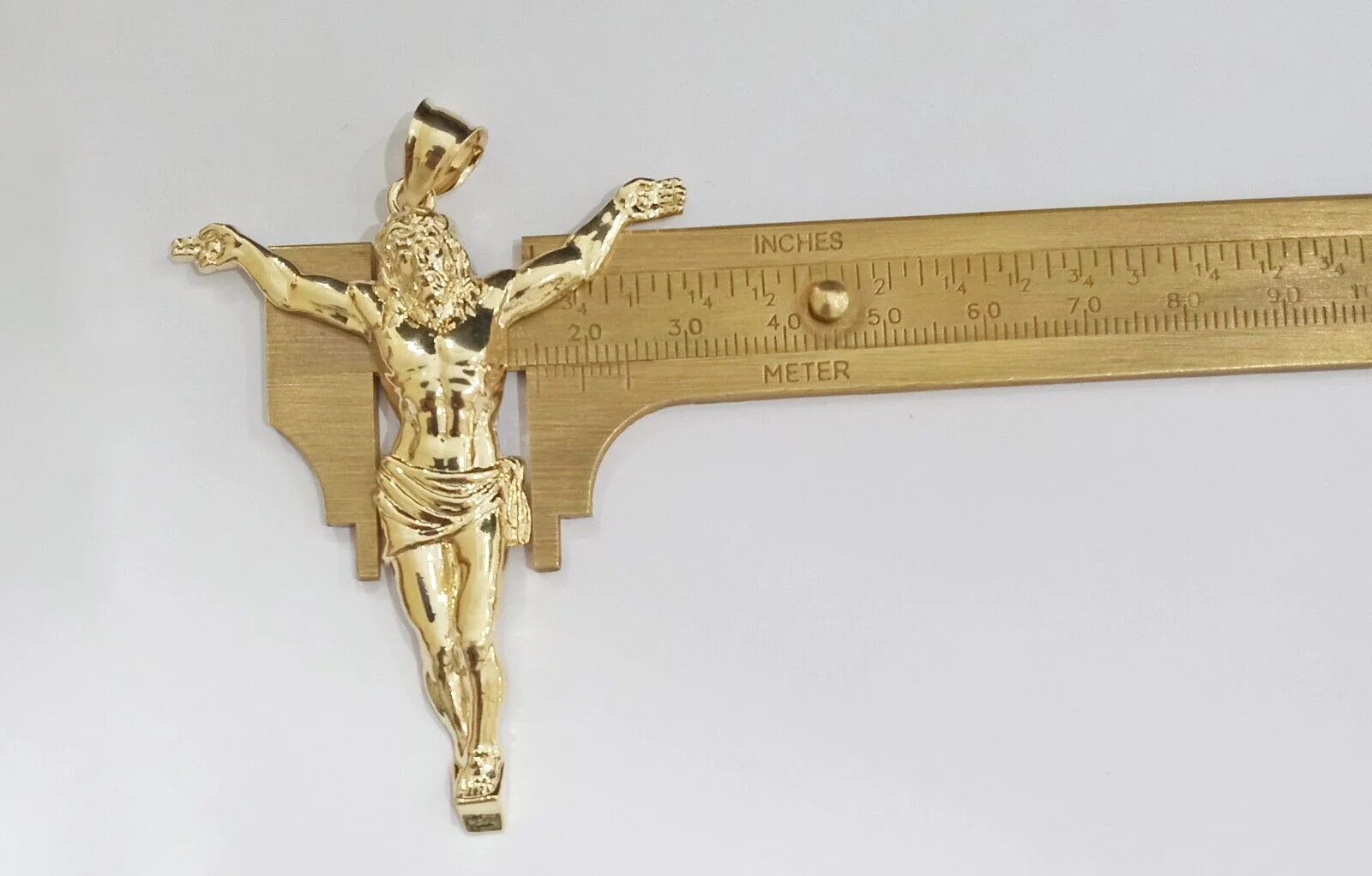 Real 10k Yellow Gold Jesus Crucifix Charm 10kt Pendant Men Women - Image 6