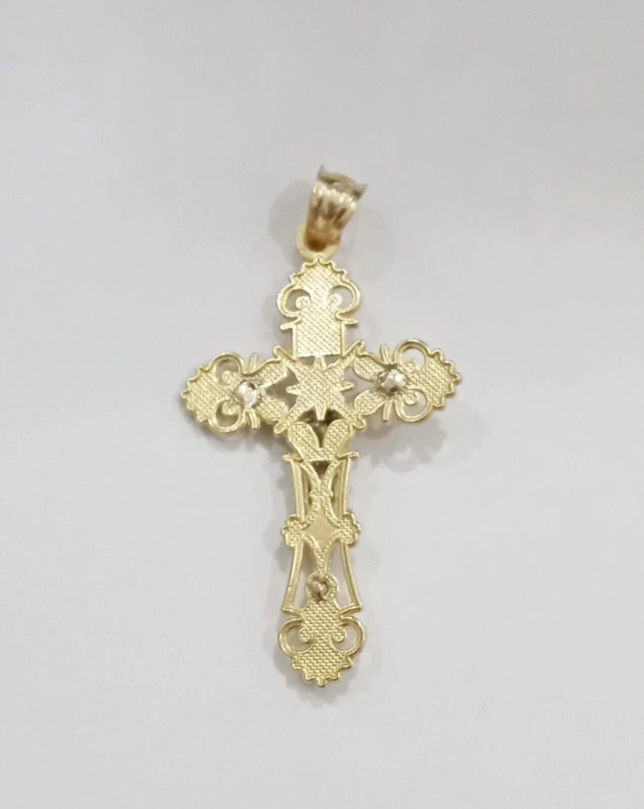 Real 10k Yellow Gold Jesus Crucifix Cross Charm Pendant Men Women 10kt Gold - Image 7