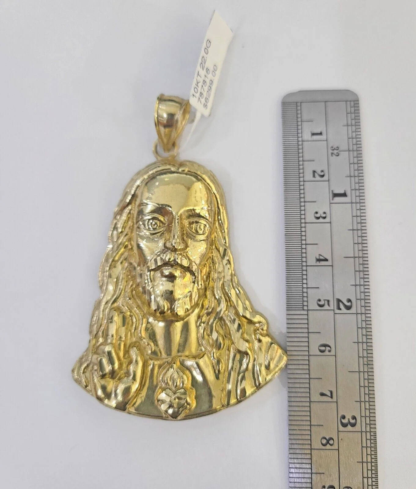 Real 10K Yellow Gold Jesus Head Pendant Charm Genuine - Image 2