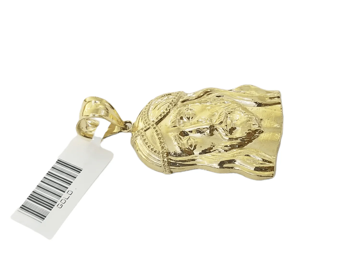Real 10K Yellow Gold Jesus Head Pendent Charm 1" Inch Jesus Face 10kt - Image 2