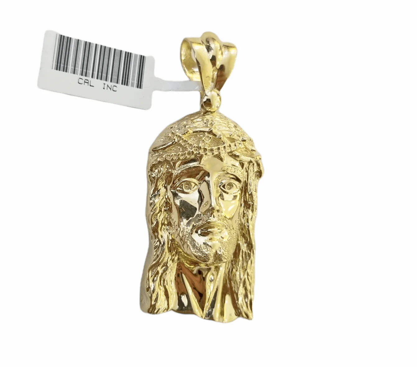 Real 10K Yellow Gold Jesus Head Pendent Charm 2" Inch 10kt - Image 6