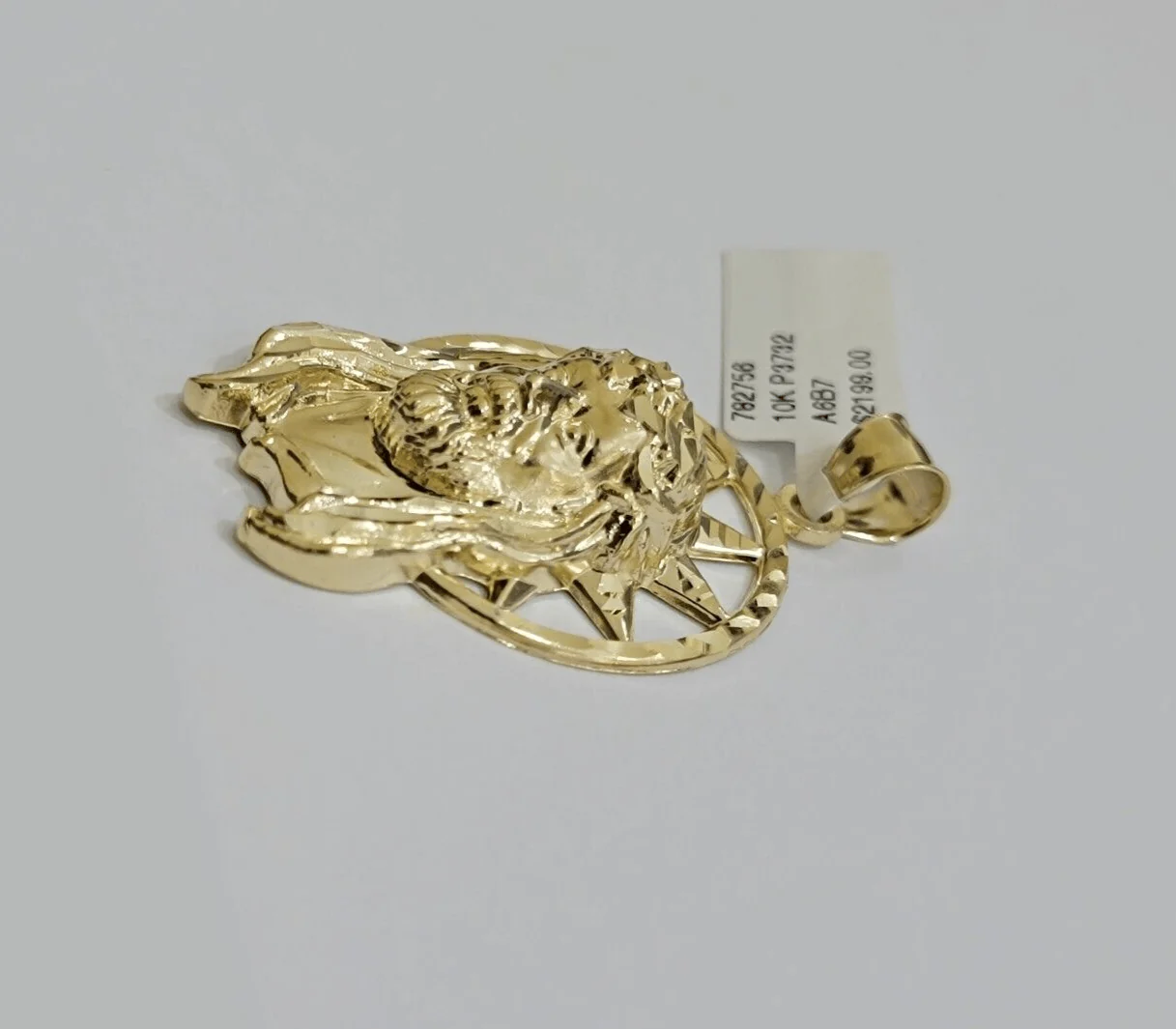 Real 10K Yellow Gold Jesus Pendant Mens Star Head Charm 1.5 Inch For Chains SALE - Image 3