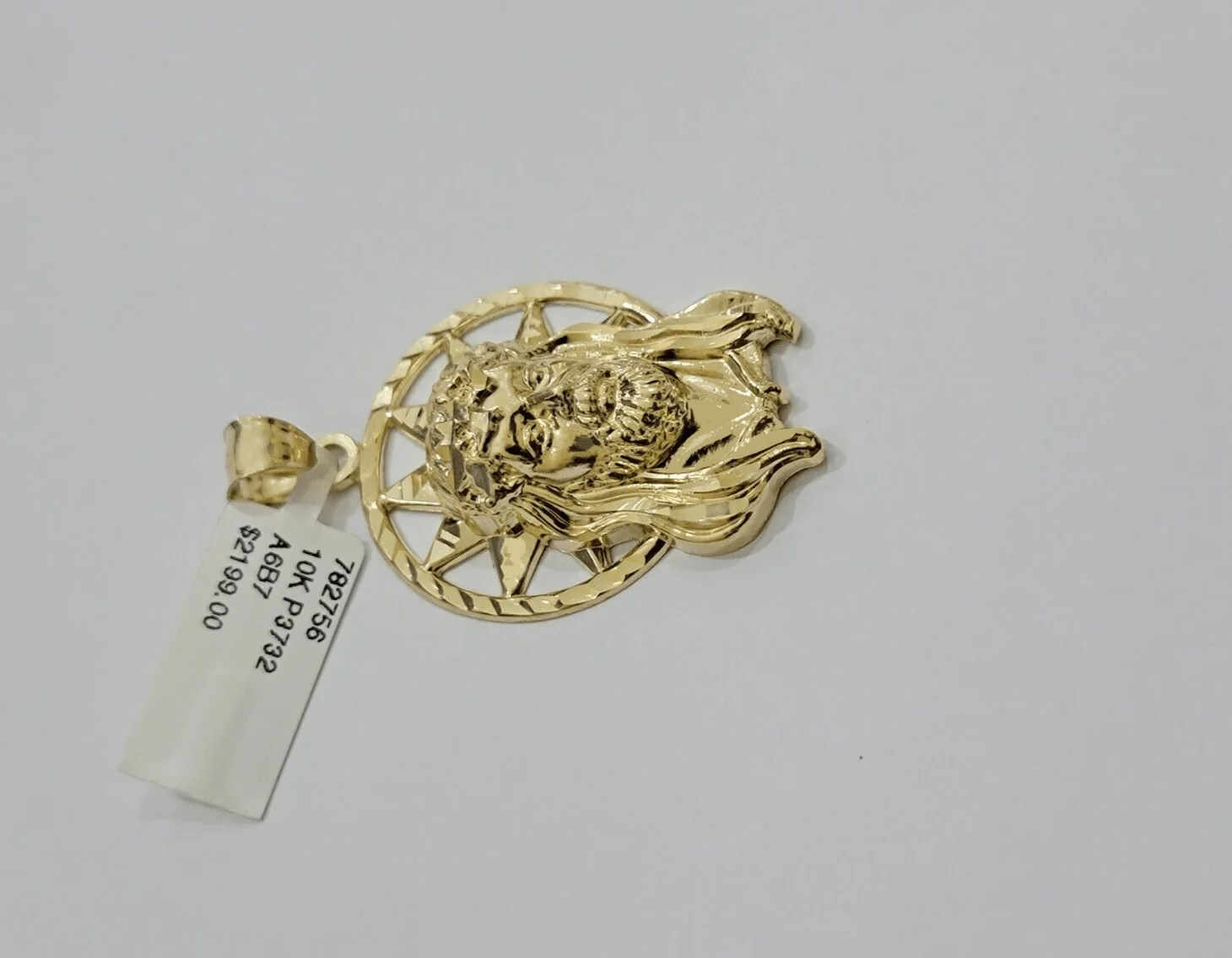 Real 10K Yellow Gold Jesus Pendant Mens Star Head Charm 1.5 Inch For Chains SALE - Image 5