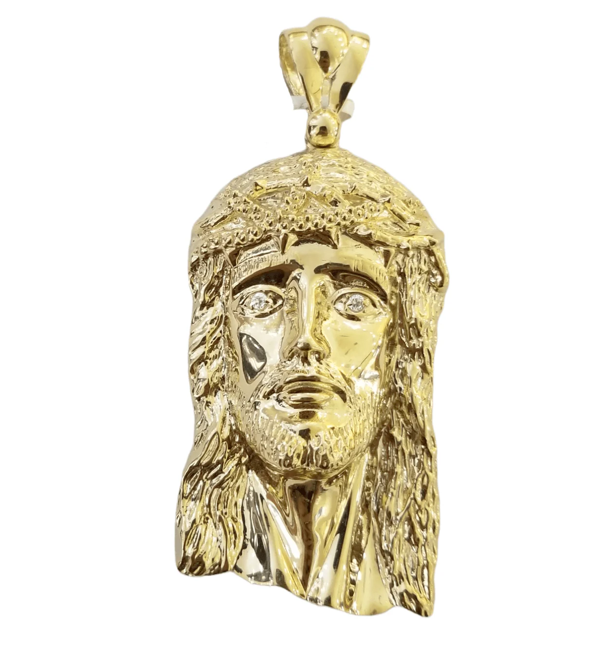 Real 10K Yellow Gold Jesus Pendent Charm 3" Inch  10kt Jesus Head - Image 2