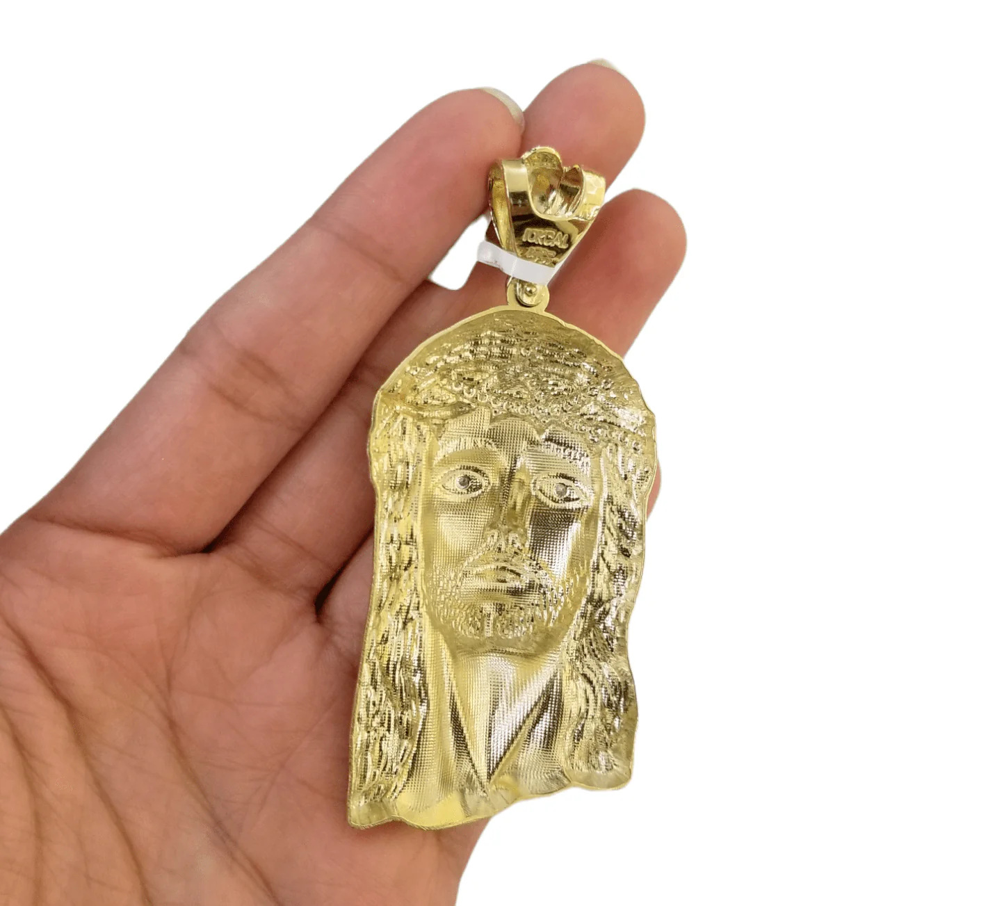 Real 10K Yellow Gold Jesus Pendent Charm 3" Inch  10kt Jesus Head - Image 5