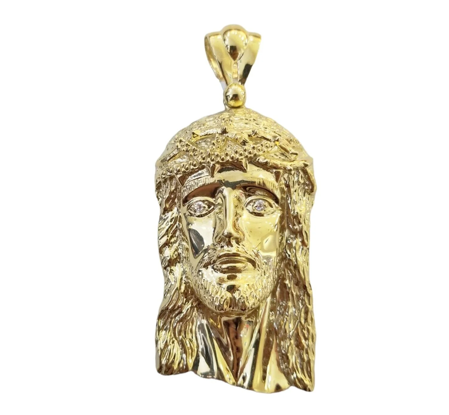 Real 10K Yellow Gold Jesus Pendent Charm 3" Inch  10kt Jesus Head - Image 7